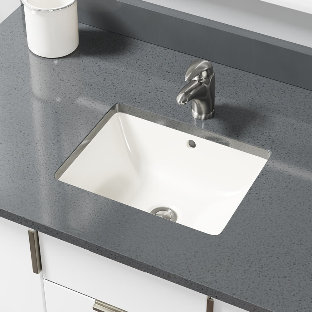 Alternate Image for Rene 18" Rectangle Porcelain Bathroom Sink, Biscuit, R2-1007-B-PUD-BN