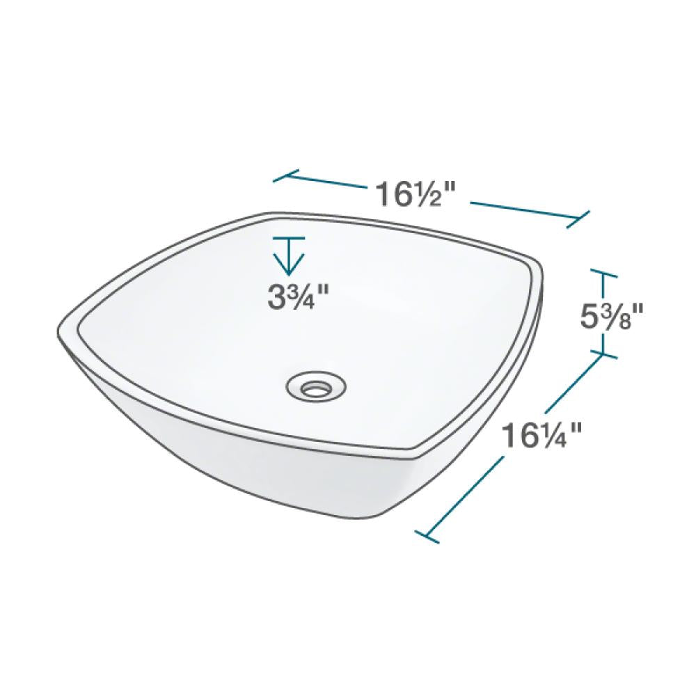 Alternate Image for Rene 17" Round Porcelain Bathroom Sink, White, with Faucet, R2-5011-W-R9-7003-BN