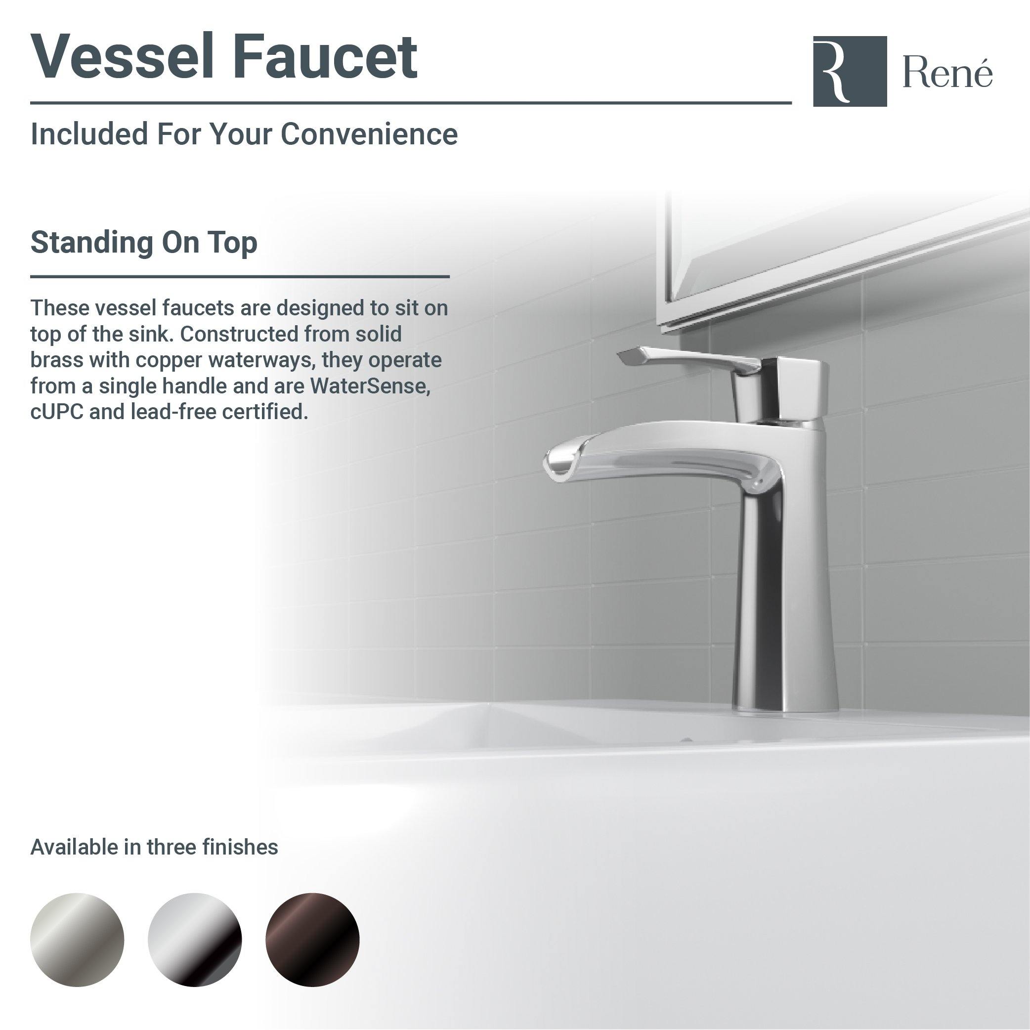 Alternate Image for Rene 21" Rectangle Porcelain Bathroom Sink, Biscuit, with Faucet, R2-5018-B-R9-7008-BN
