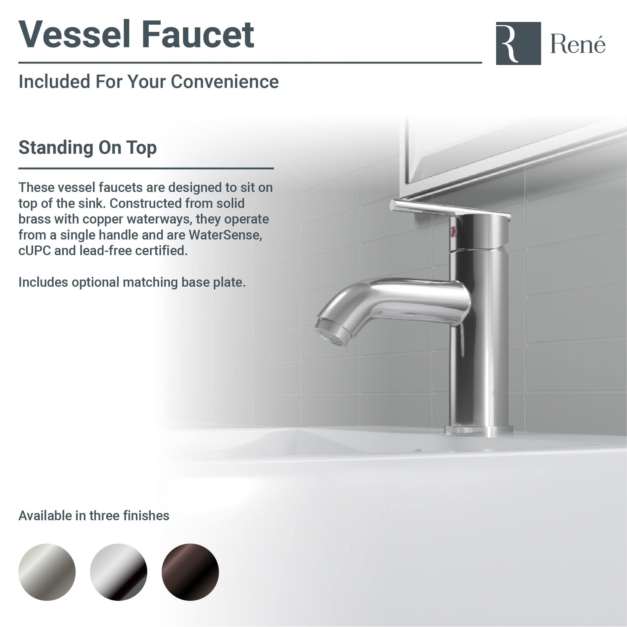 Alternate Image for Rene 21" Rectangle Porcelain Bathroom Sink, Biscuit, with Faucet, R2-5018-B-R9-7009-C