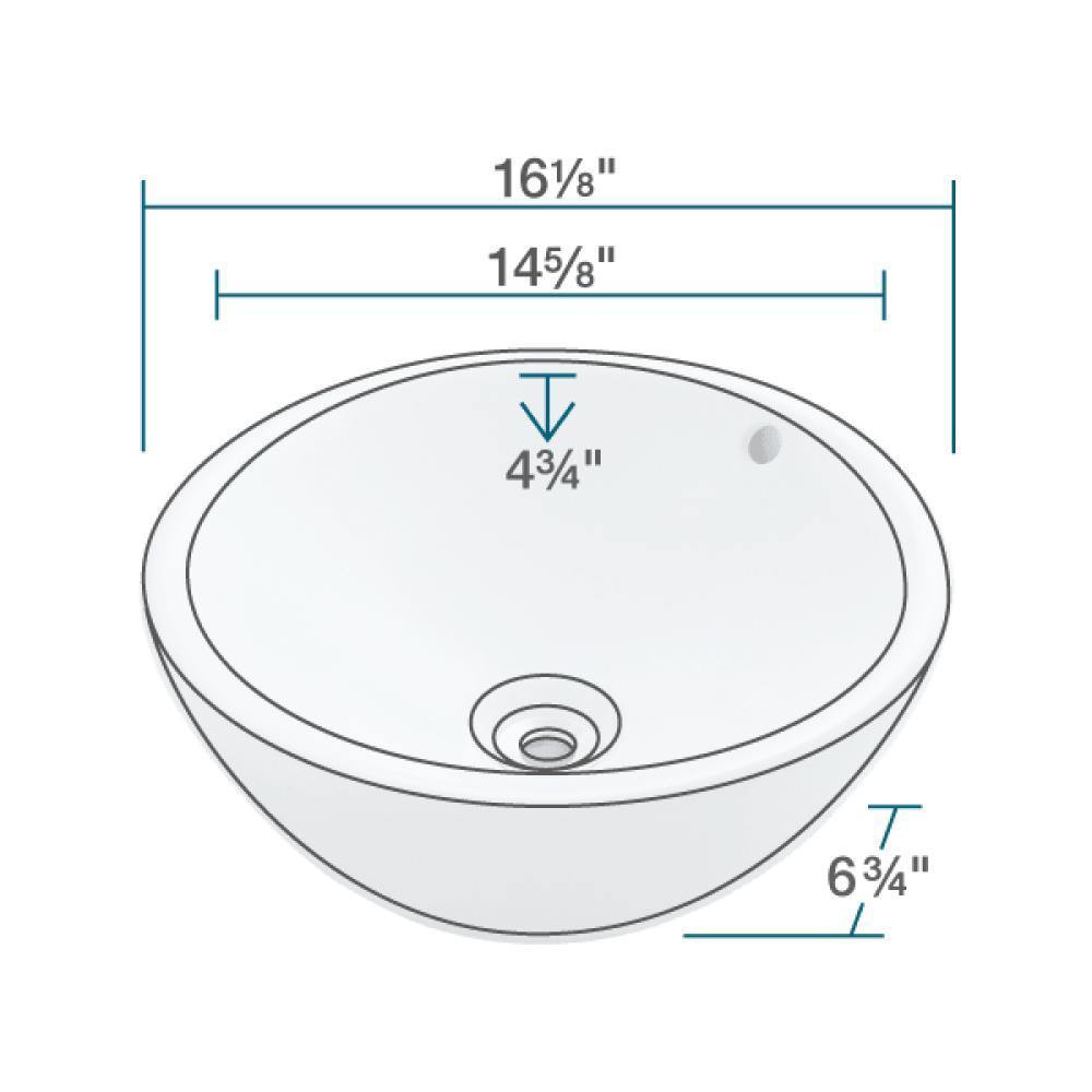 Alternate Image for Rene 16" Round Porcelain Bathroom Sink, White, with Faucet, R2-5031-W-R9-7001-BN