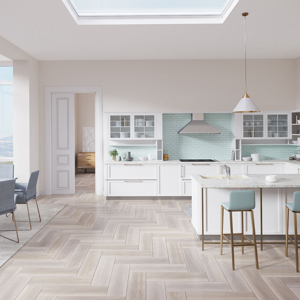 Alternate Image for Rene 33" Composite Granite Kitchen Sink, 50/50 Double Bowl, Ecru, R3-1002-ECR-ST-CGS