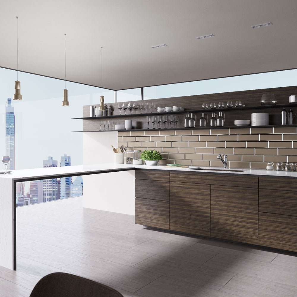 Alternate Image for Rene 33" Composite Granite Kitchen Sink, 50/50 Double Bowl, Umber, R3-1002-UMB-ST-CGF
