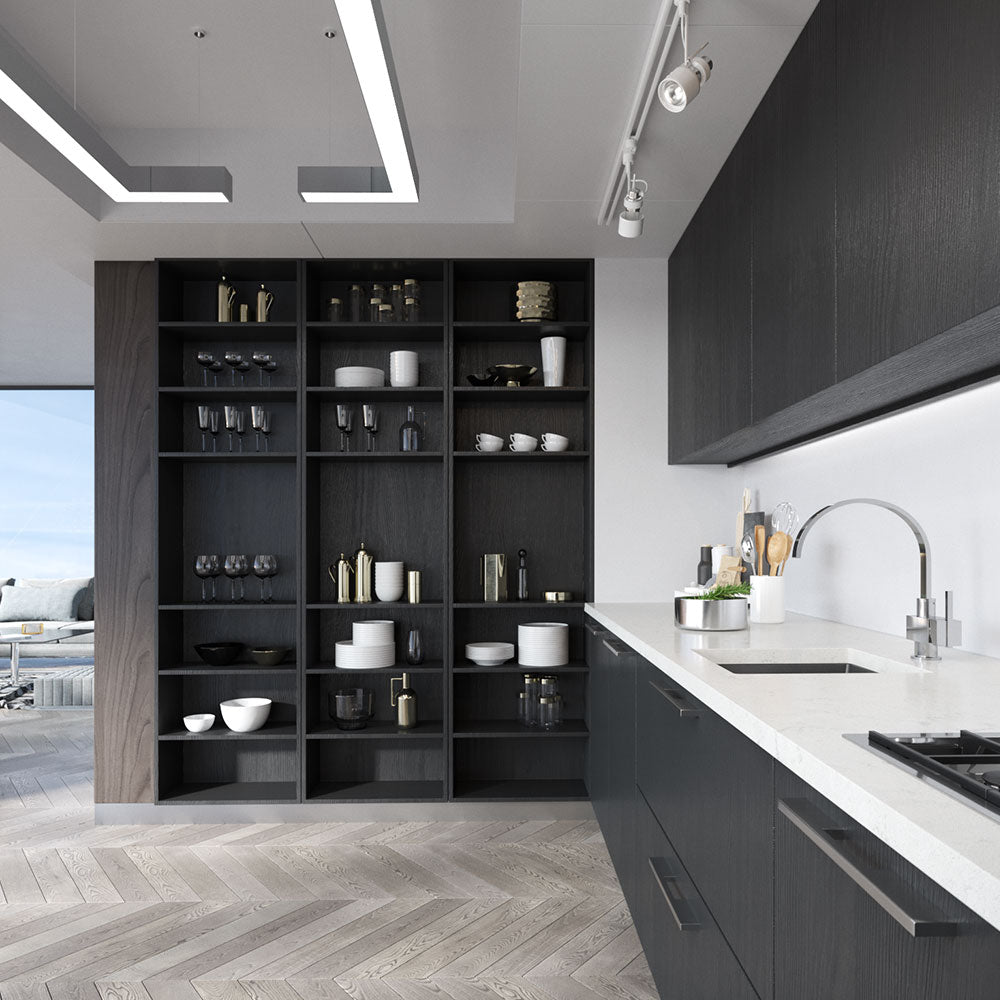 Alternate Image for Rene 18" Composite Granite Kitchen Sink, Carbon, R3-1003-CAR-ST-CGF