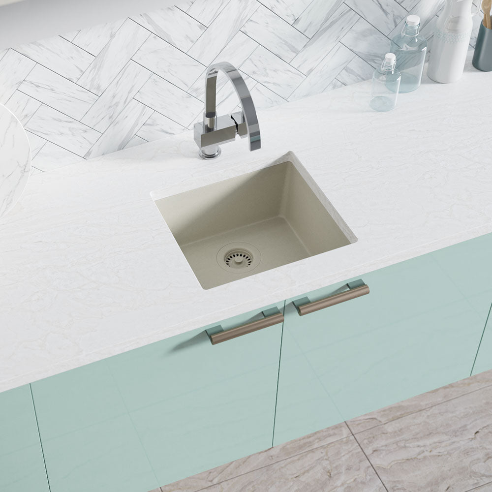 Alternate Image for Rene 18" Composite Granite Kitchen Sink, Concrete, R3-1003-CON-ST-CGF