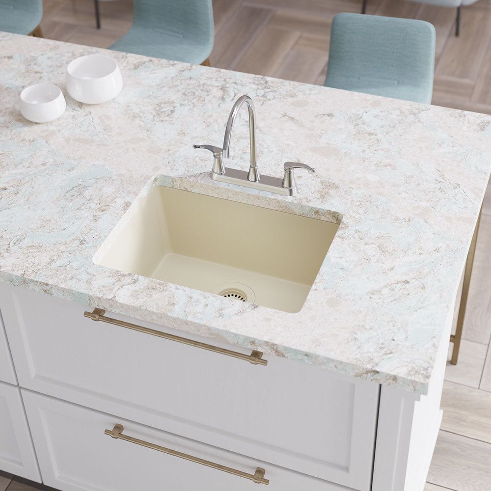 Alternate Image for Rene 22" Composite Granite Kitchen Sink, Ecru, R3-1004-ECR-ST-CGS