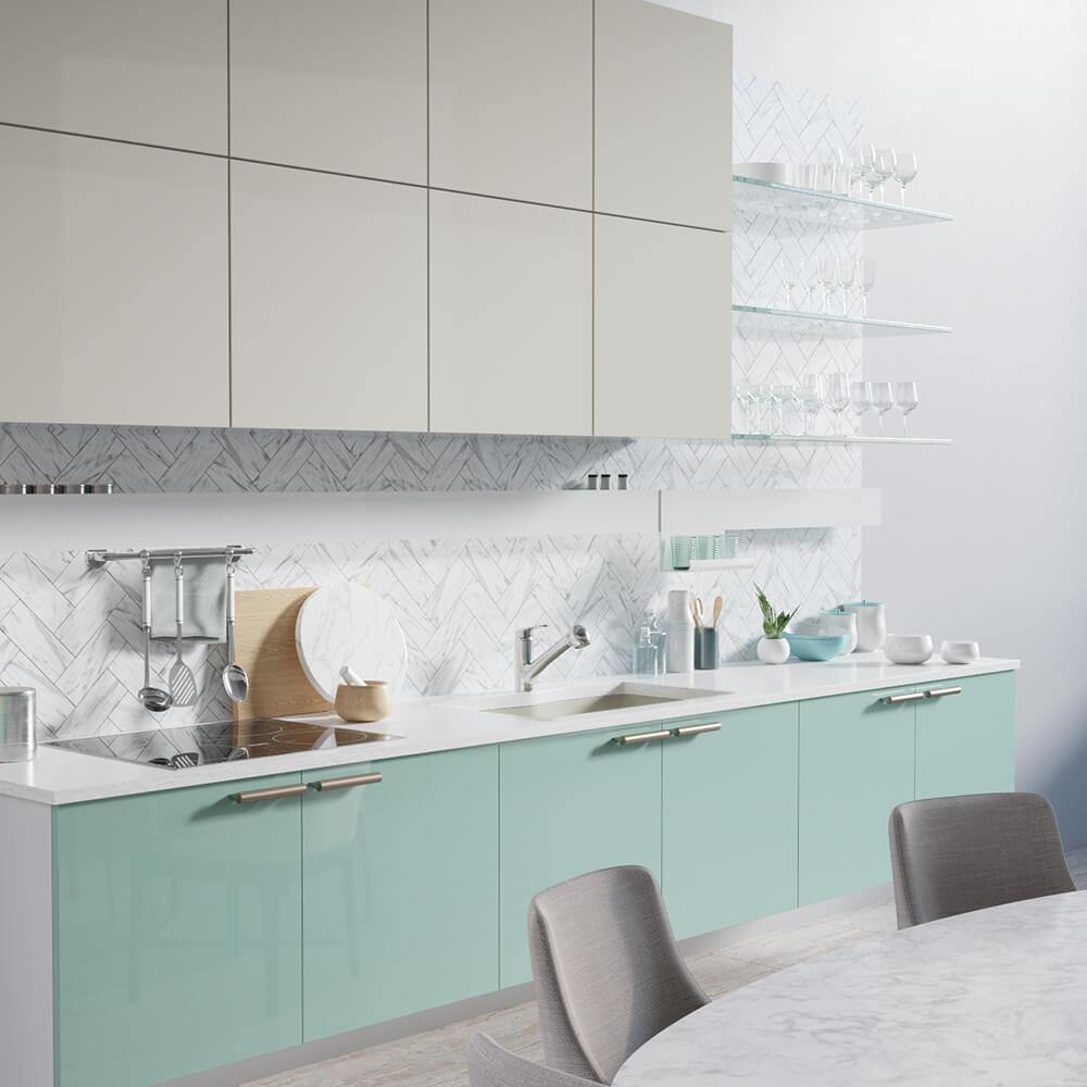 Alternate Image for Rene 33" Composite Granite Kitchen Sink, 50/50 Double Bowl, Concrete, R3-1007-CON-ST-CGS