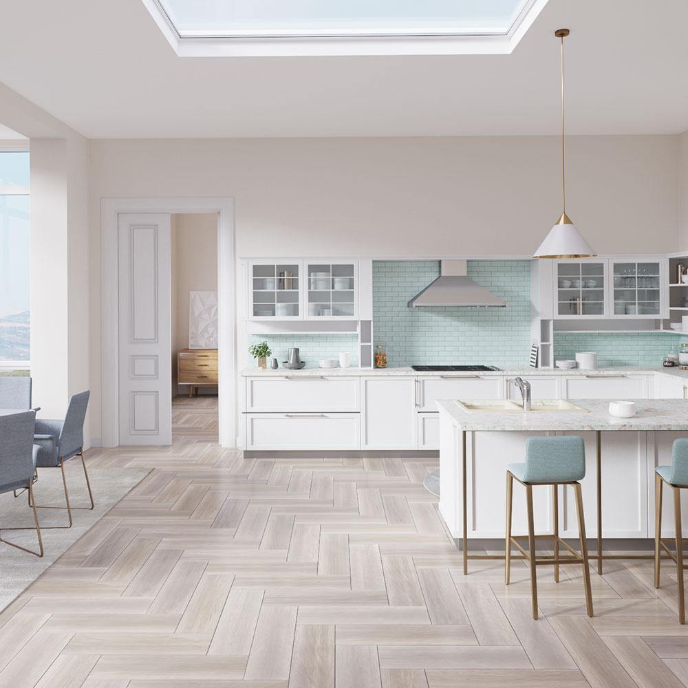 Alternate Image for Rene 33" Composite Granite Kitchen Sink, 50/50 Double Bowl, Ecru, R3-2002-ECR-ST-CGS