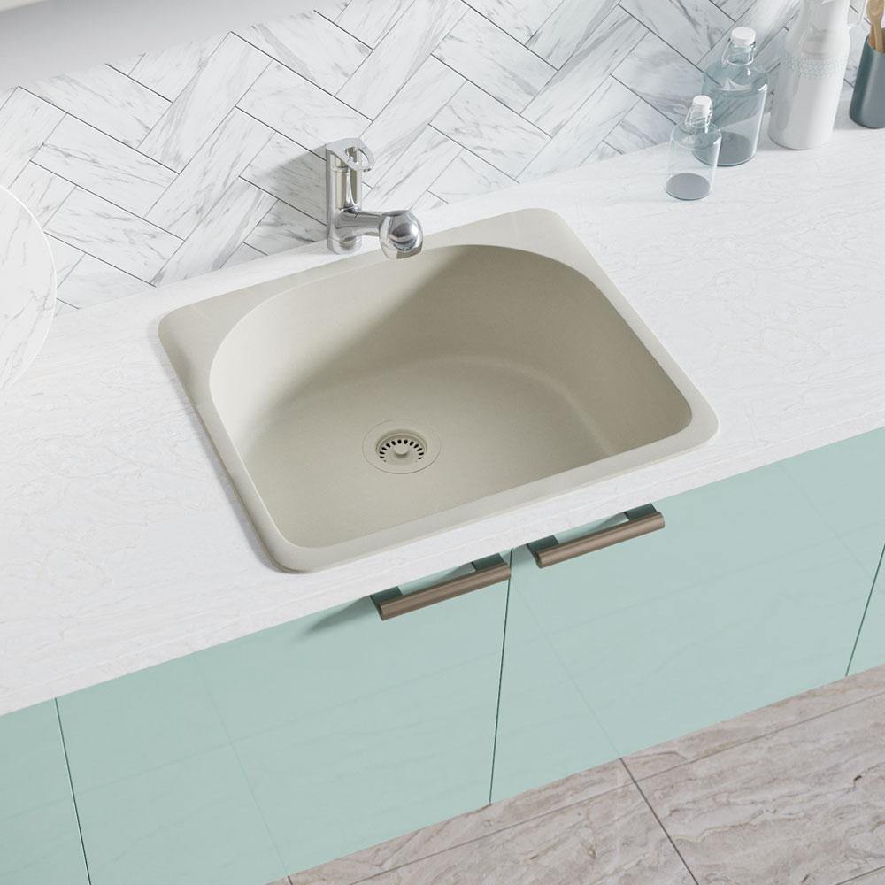 Alternate Image for Rene 25" Composite Granite Kitchen Sink, Concrete, R3-2005-CON-ST-CGS