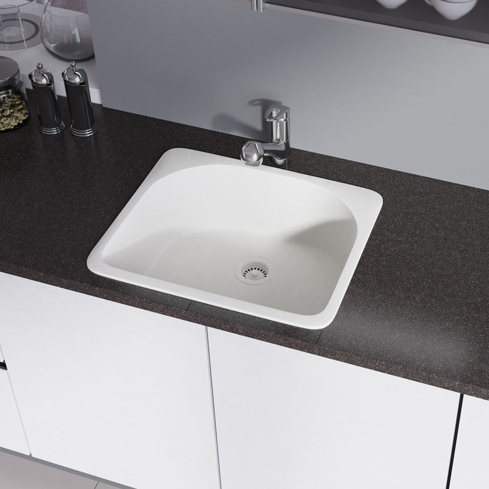 Alternate Image for Rene 25" Composite Granite Kitchen Sink, Ivory, R3-2005-IVR-ST-CGS