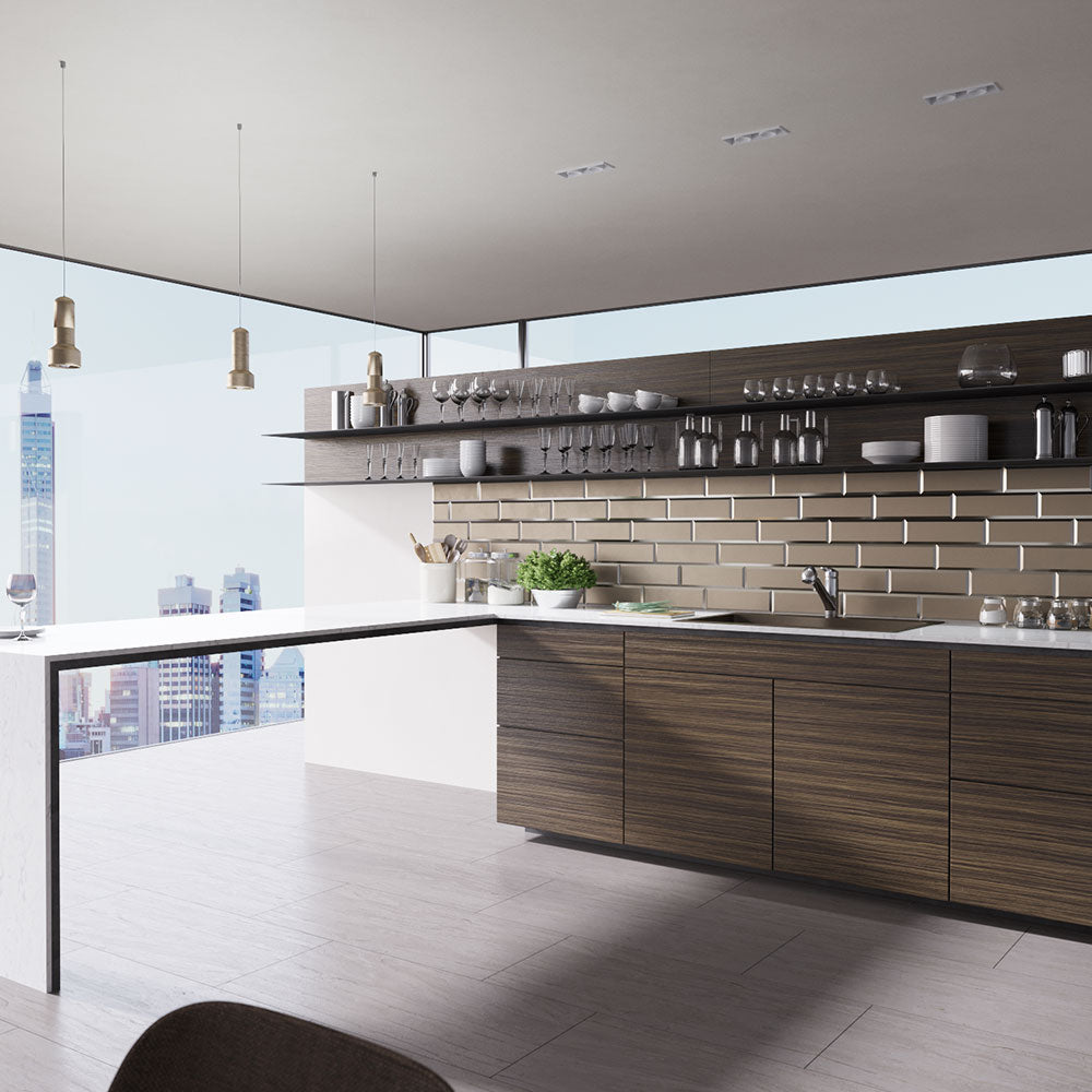 Alternate Image for Rene 33" Composite Granite Kitchen Sink, 50/50 Double Bowl, Umber, R3-2007-UMB-ST-CGF