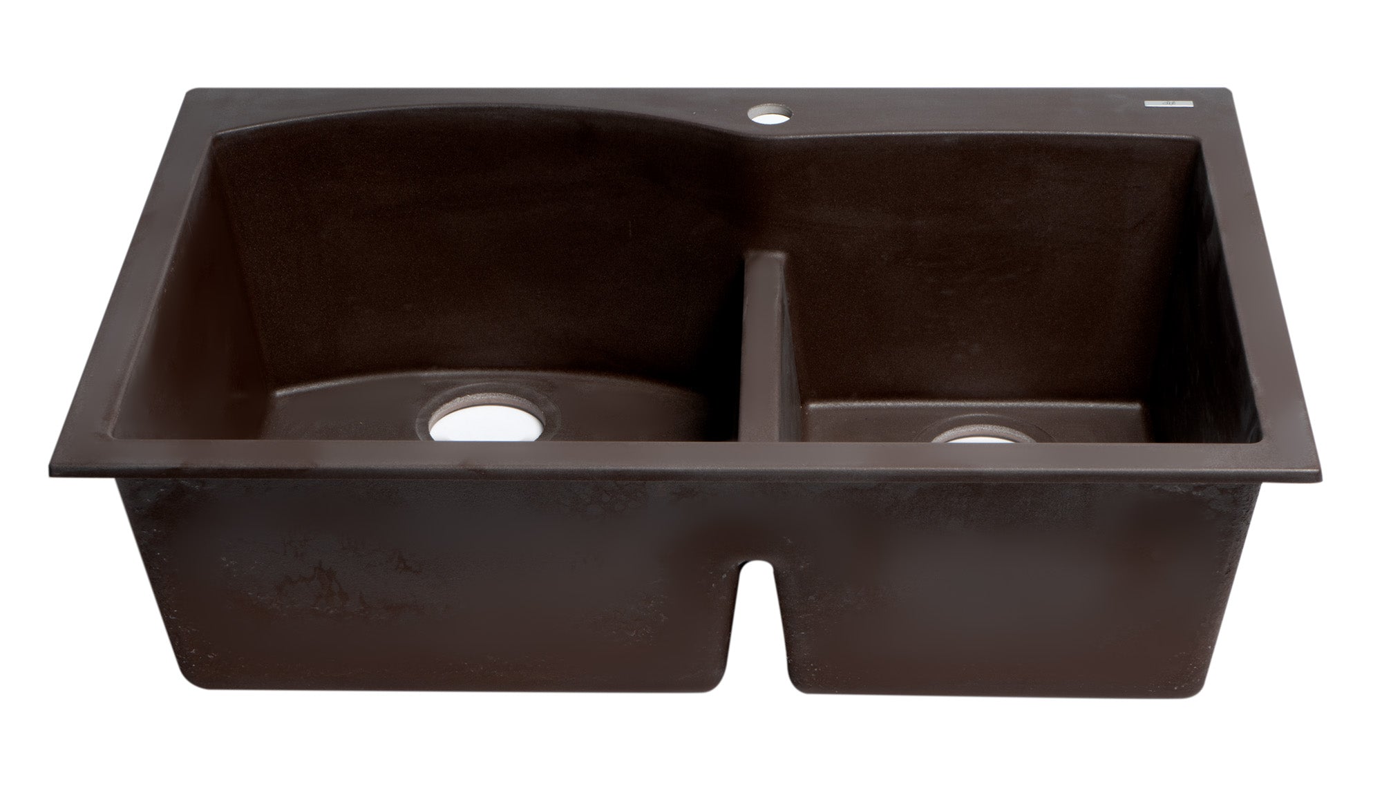 Alternate Image for ALFI brand AB3320DI-C Chocolate 33" Double Bowl Drop In Granite Composite Kitchen Sink