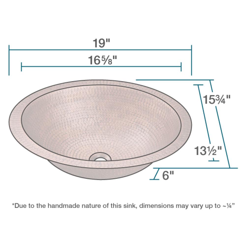 Alternate Image for Rene 19" Oval Copper Bathroom Sink, R4-4002-GD-ORB