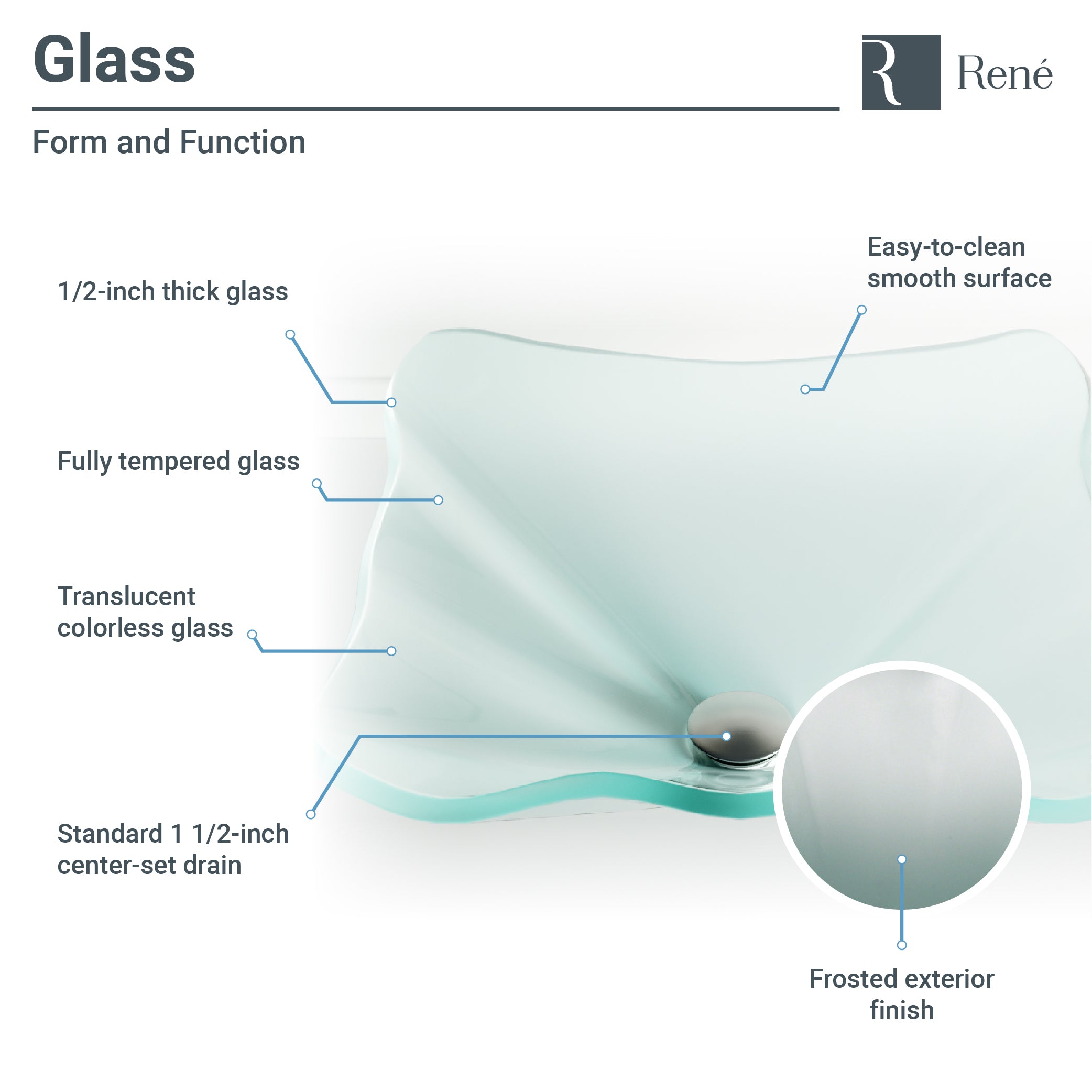 Alternate Image for Rene 17" Specialty Glass Bathroom Sink, Frosted, with Faucet, R5-5011-R9-7001-C