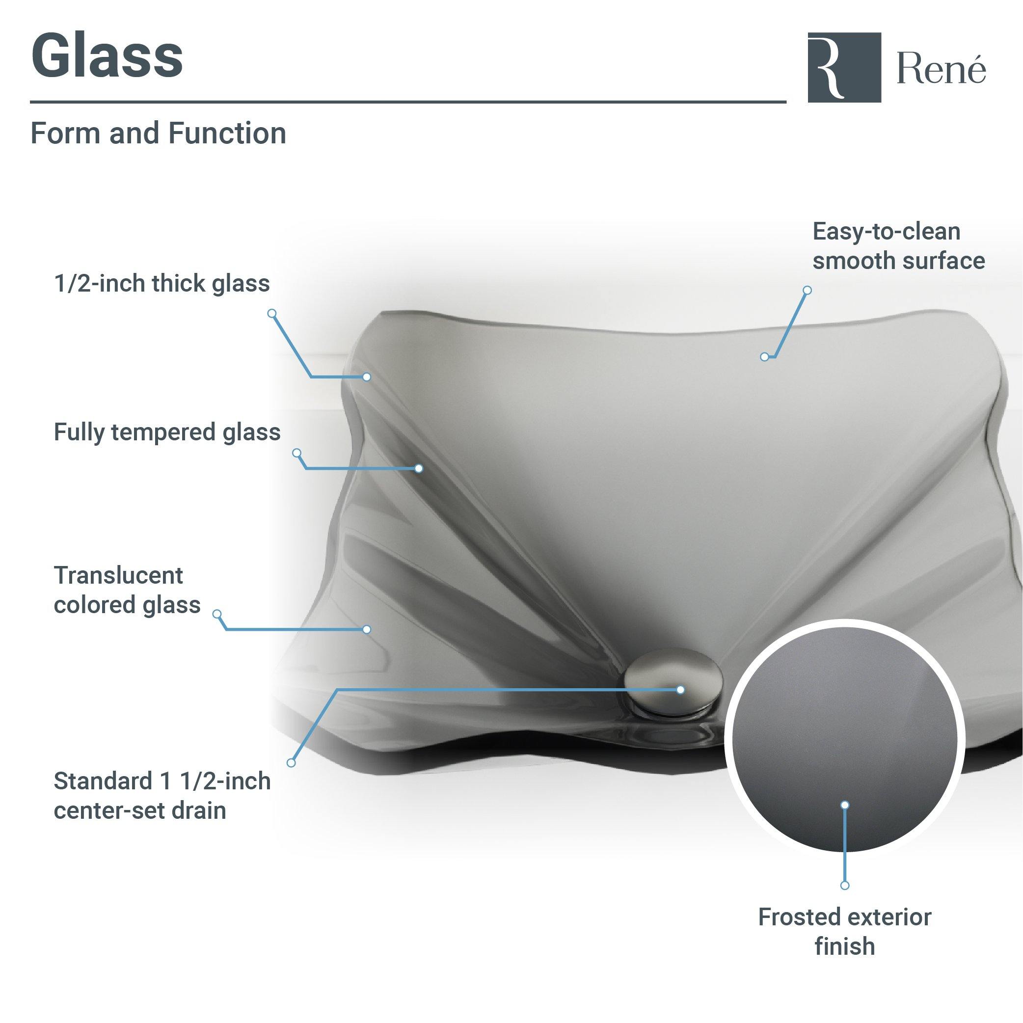 Alternate Image for Rene 17" Specialty Glass Bathroom Sink, Smoky Black, with Faucet, R5-5012-R9-7007-C