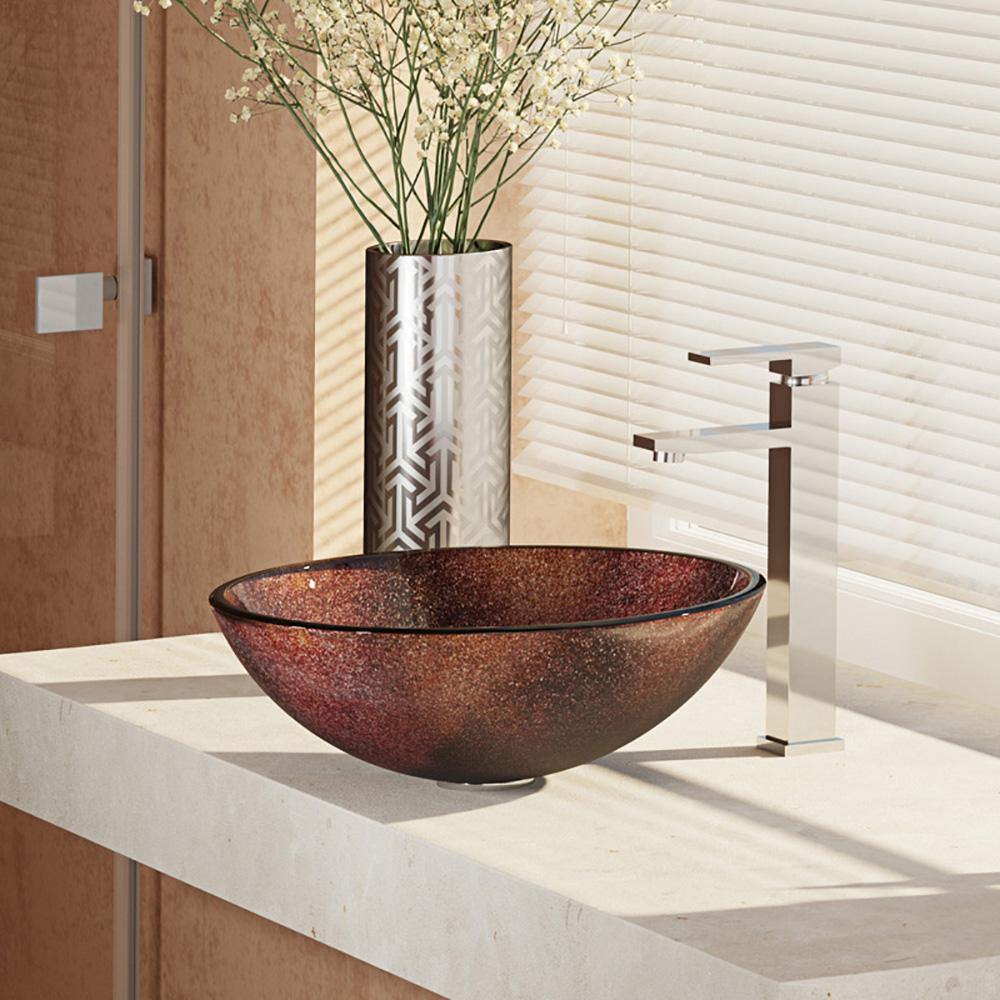Alternate Image for Rene 17" Round Glass Bathroom Sink, Multi-Color, with Faucet, R5-5014-R9-7003-C