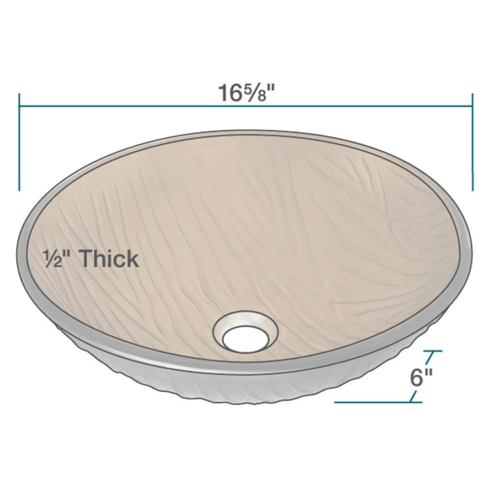 Alternate Image for Rene 17" Round Glass Bathroom Sink, Beach Sand, with Faucet, R5-5025-WF-ABR