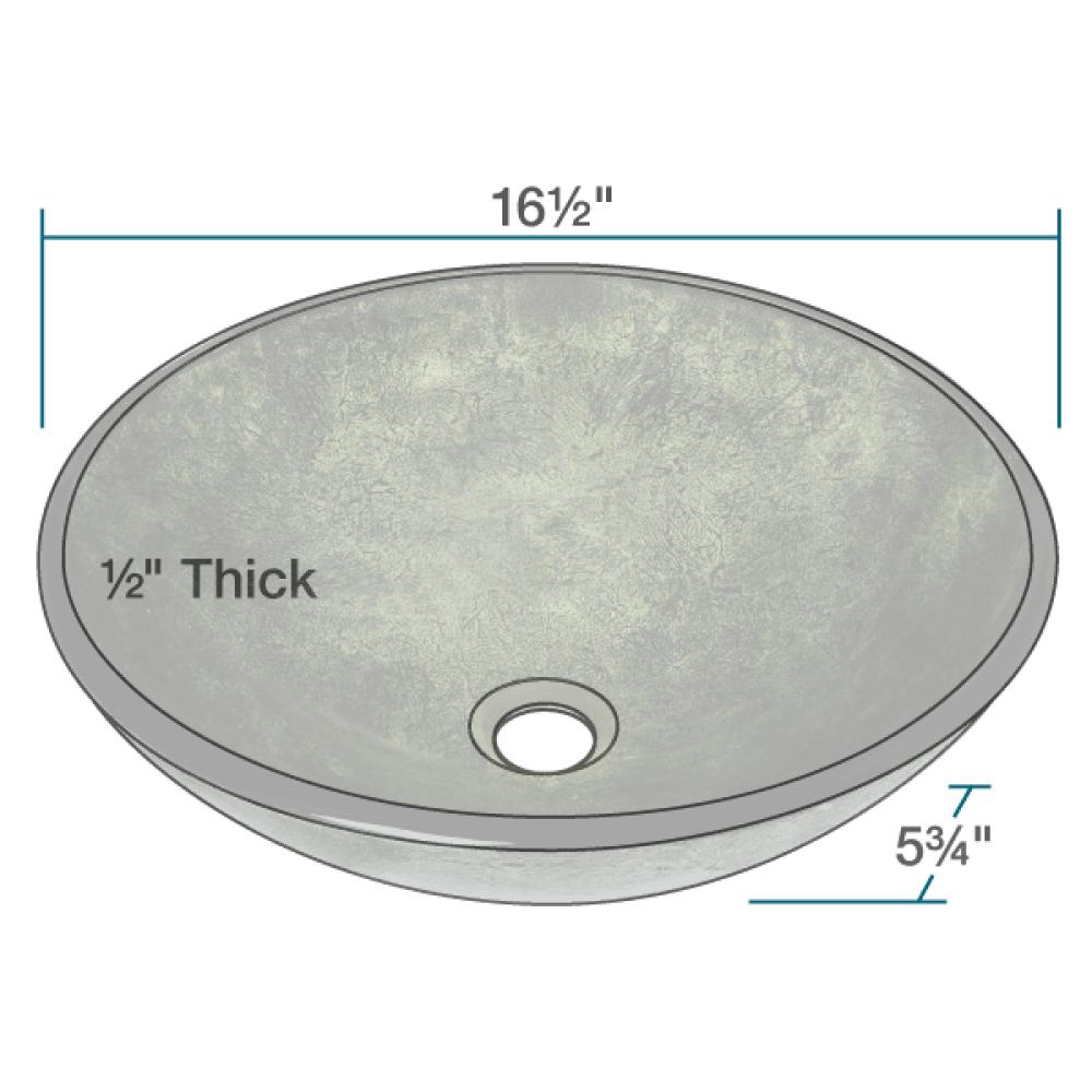 Alternate Image for Rene 17" Round Glass Bathroom Sink, Forest Green, with Faucet, R5-5027-WF-C