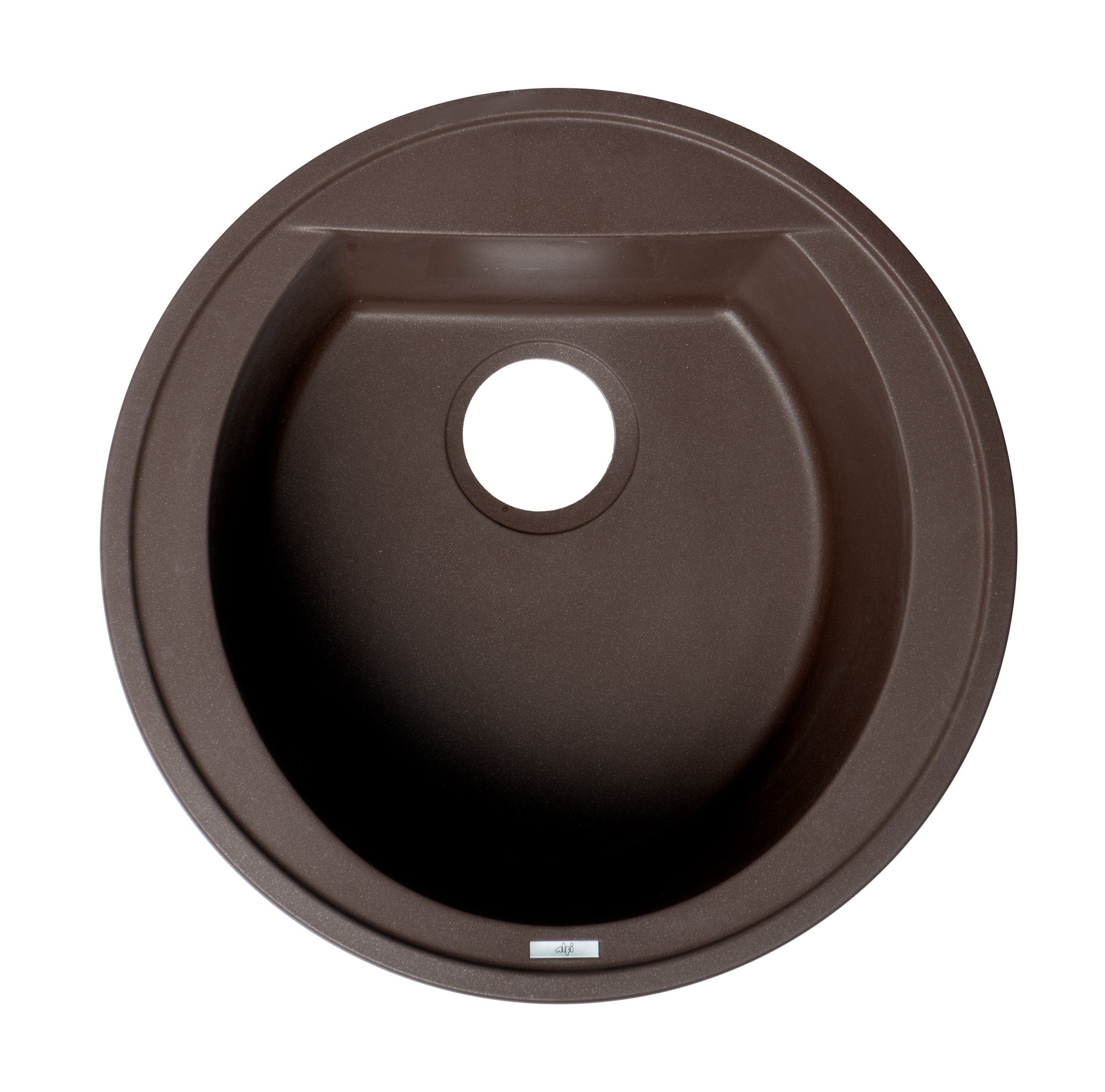 Alternate Image for ALFI brand AB2020DI-C Chocolate 20" Drop-In Round Granite Composite Kitchen Prep Sink