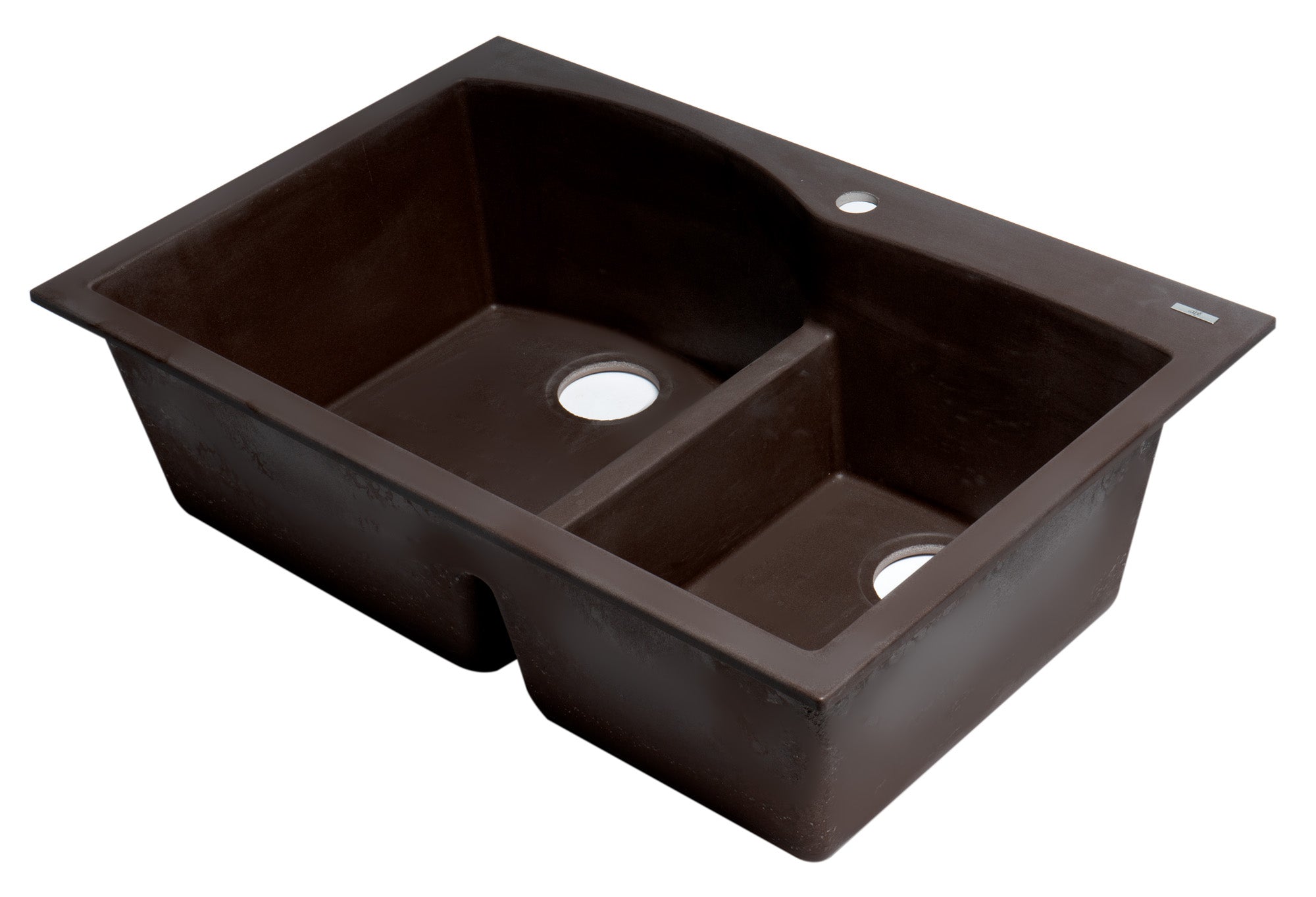 Alternate Image for ALFI brand AB3320DI-C Chocolate 33" Double Bowl Drop In Granite Composite Kitchen Sink