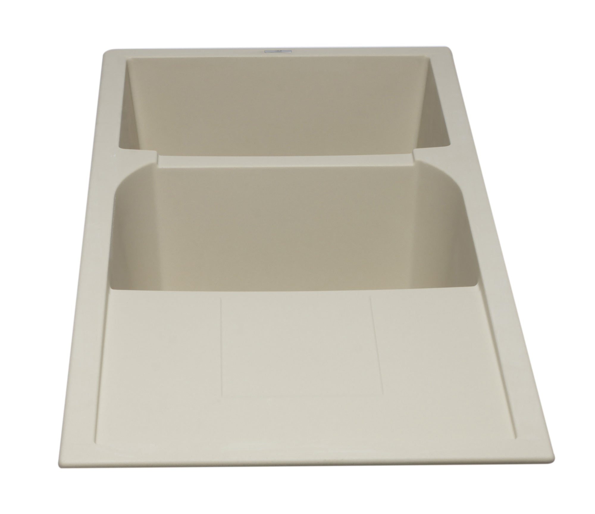 Alternate Image for ALFI 46" Double Bowl Granite Composite Kitchen Sink with Drainboard, Biscuit, AB4620DI-B