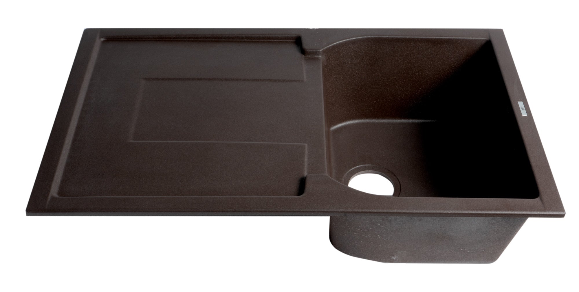 Alternate Image for ALFI brand AB1620DI-C Chocolate 34" Single Bowl Granite Composite Kitchen Sink with Drainboard