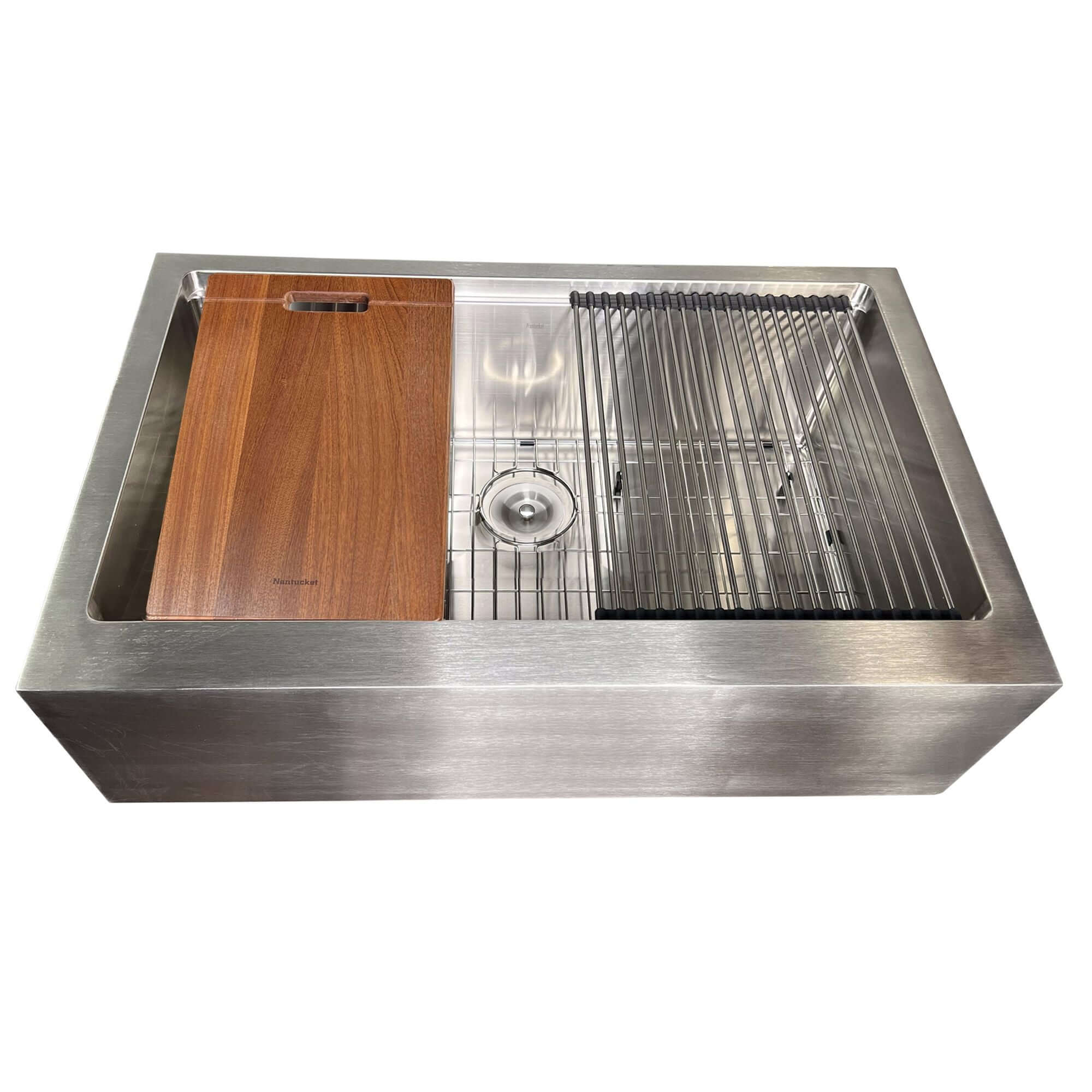 Alternate Image for Nantucket Sinks Pro Series 33" 304 Stainless Steel Workstation Farmhouse Sink with Accessories, 16 Gauge, AP-PS-3221-16