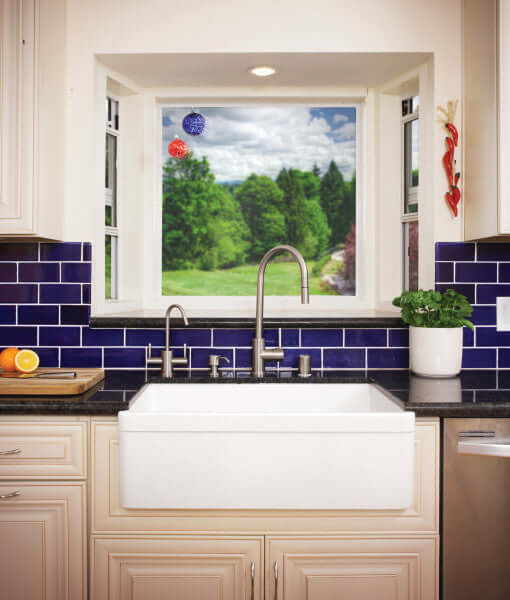 Alternate Image for ALFI 30" Single Bowl Fireclay Farmhouse Apron Sink, White, Decorative, AB511-W