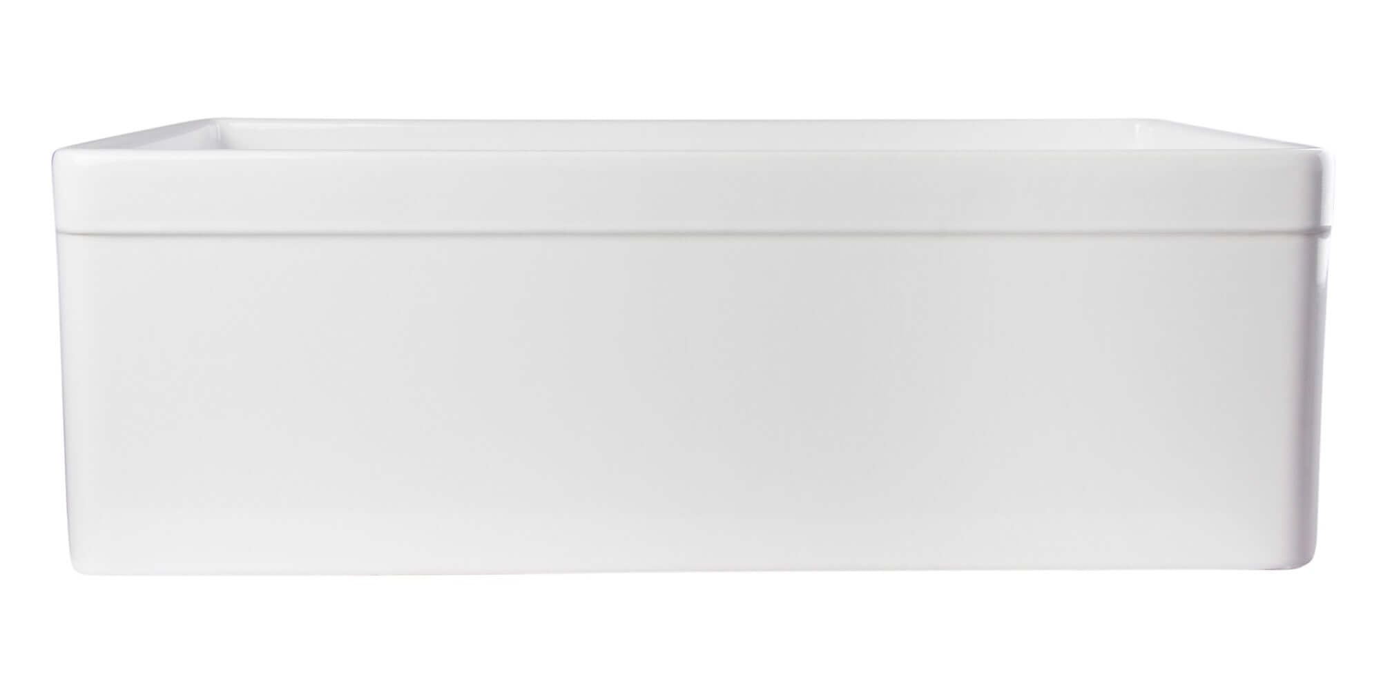Alternate Image for ALFI 30" Single Bowl Fireclay Farmhouse Apron Sink, White, Decorative, AB511-W