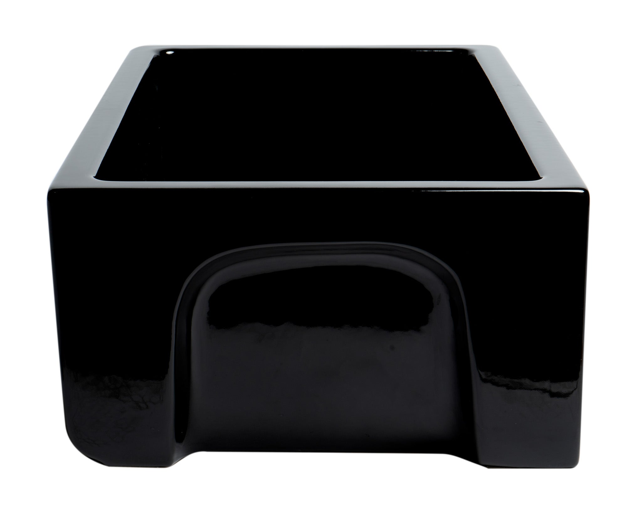 Alternate Image for ALFI 30" Single Bowl Fireclay Farmhouse Apron Sink, Black Gloss, Reversible, AB3018HS-BG