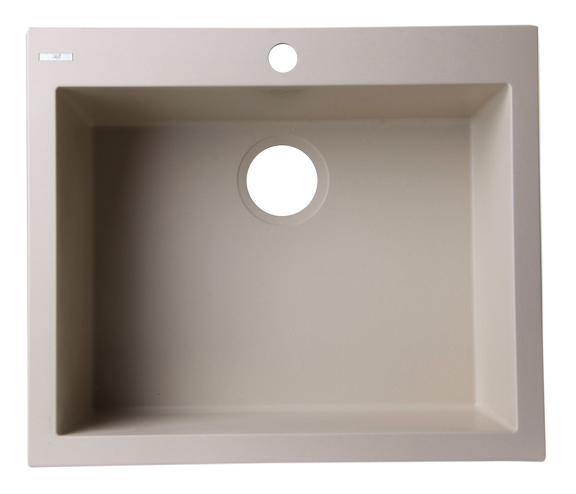 Alternate Image for ALFI Biscuit 24" Drop-In Single Bowl Granite Composite Kitchen Sink, AB2420DI-B