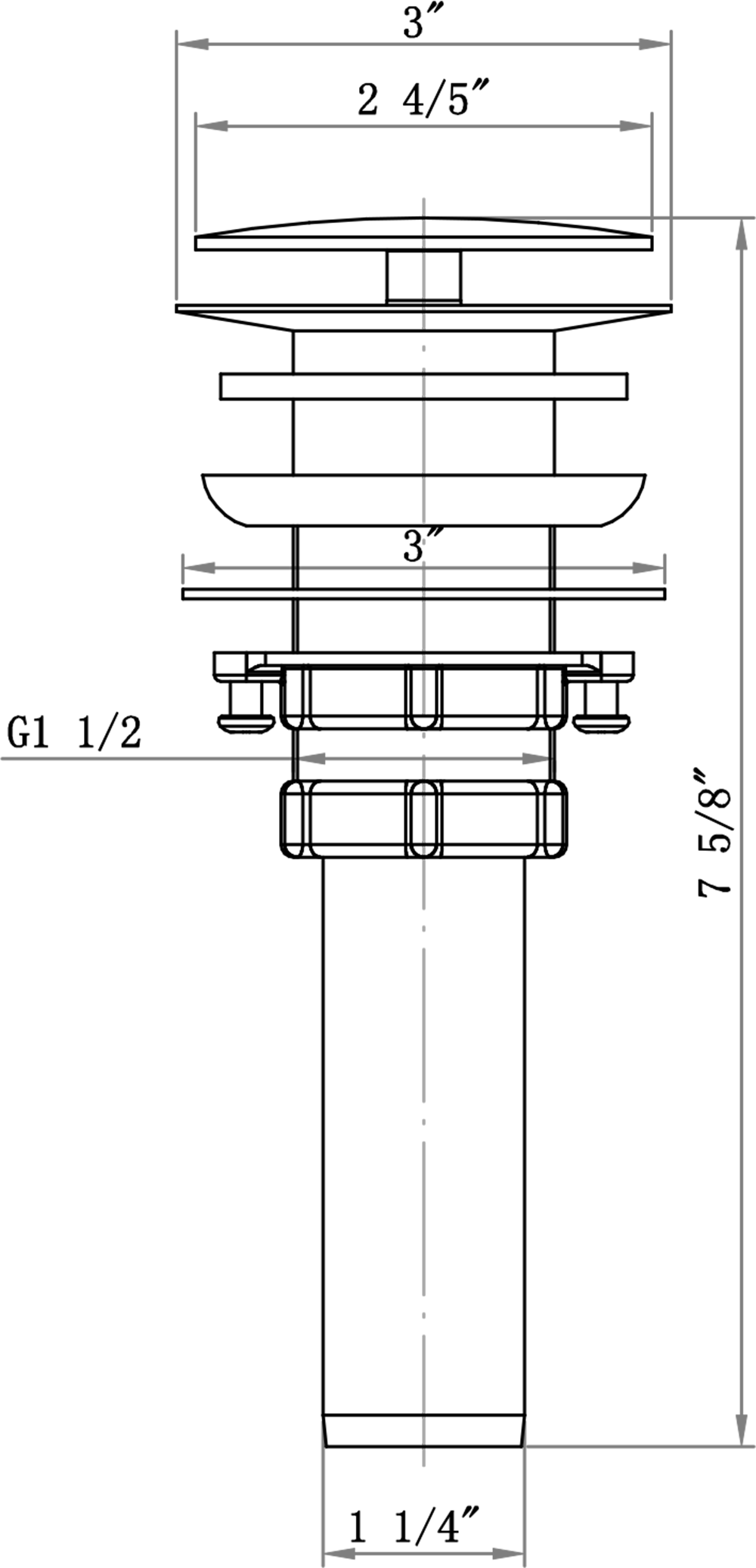 ALFI Brushed Stainless Steel Pop Up Drain for Sink w/o Overflow, AB5009-BSS - The Sink Boutique