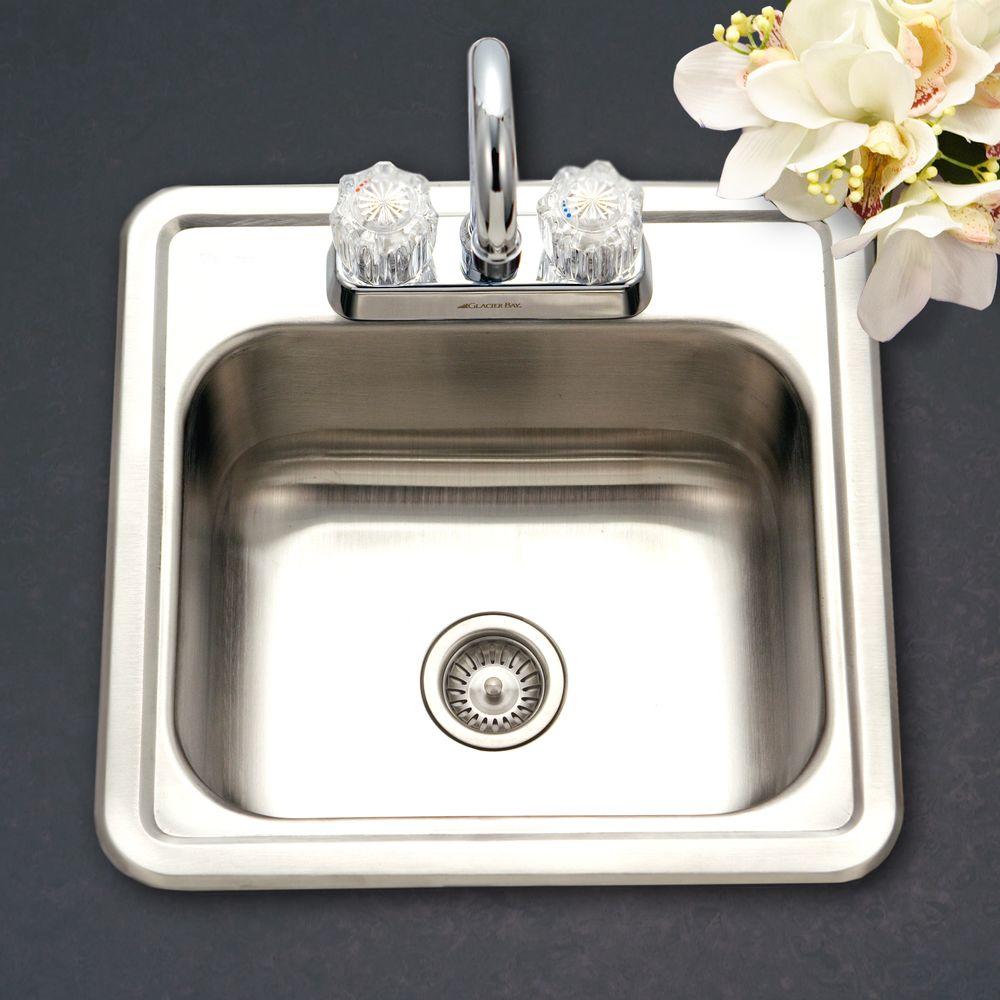 Alternate Image for Houzer 15" Stainless Steel Topmount Bar/Prep Sink, 1515-6BS-1