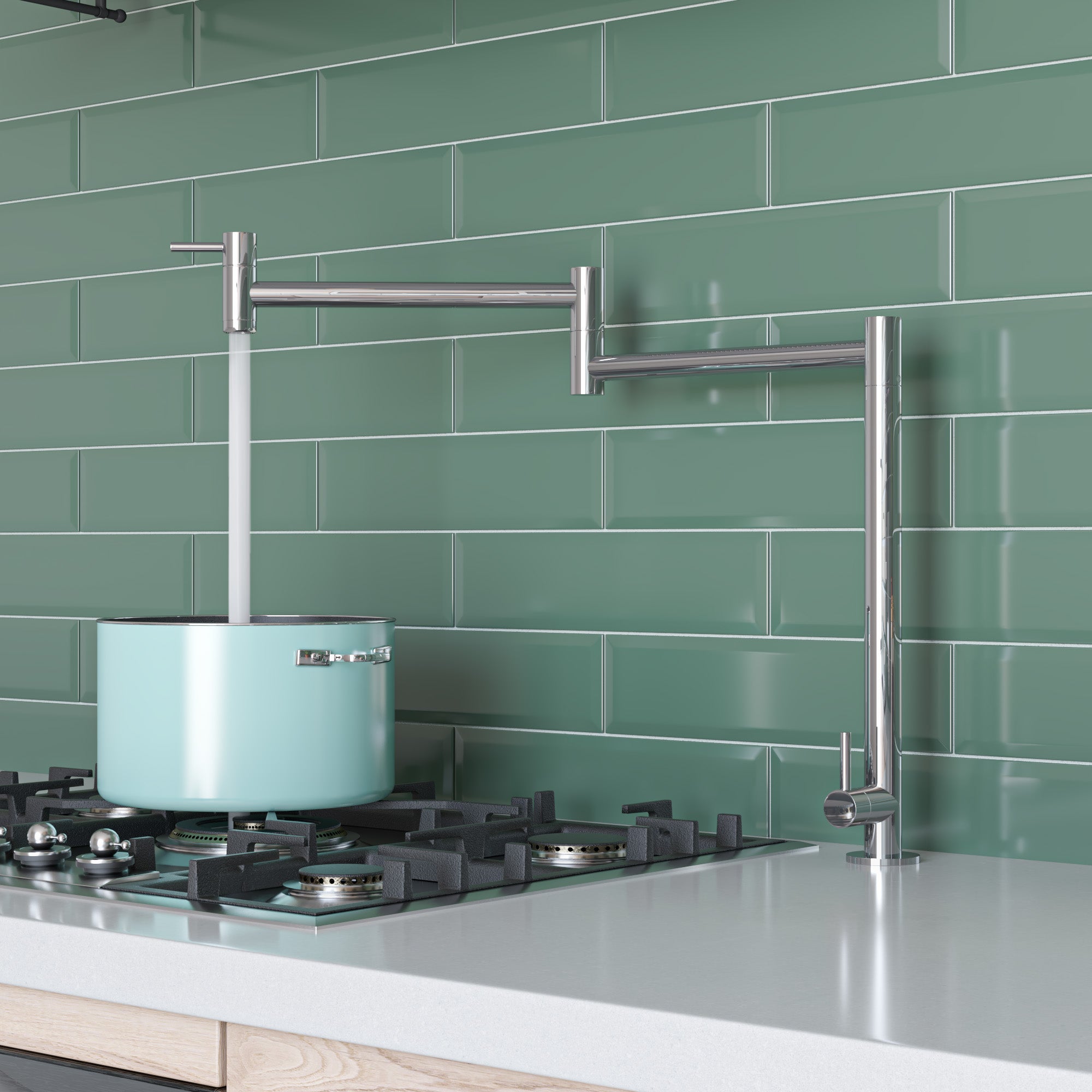Alternate Image for ALFI Polished Stainless Steel Retractable Pot Filler Faucet, AB5018-PSS