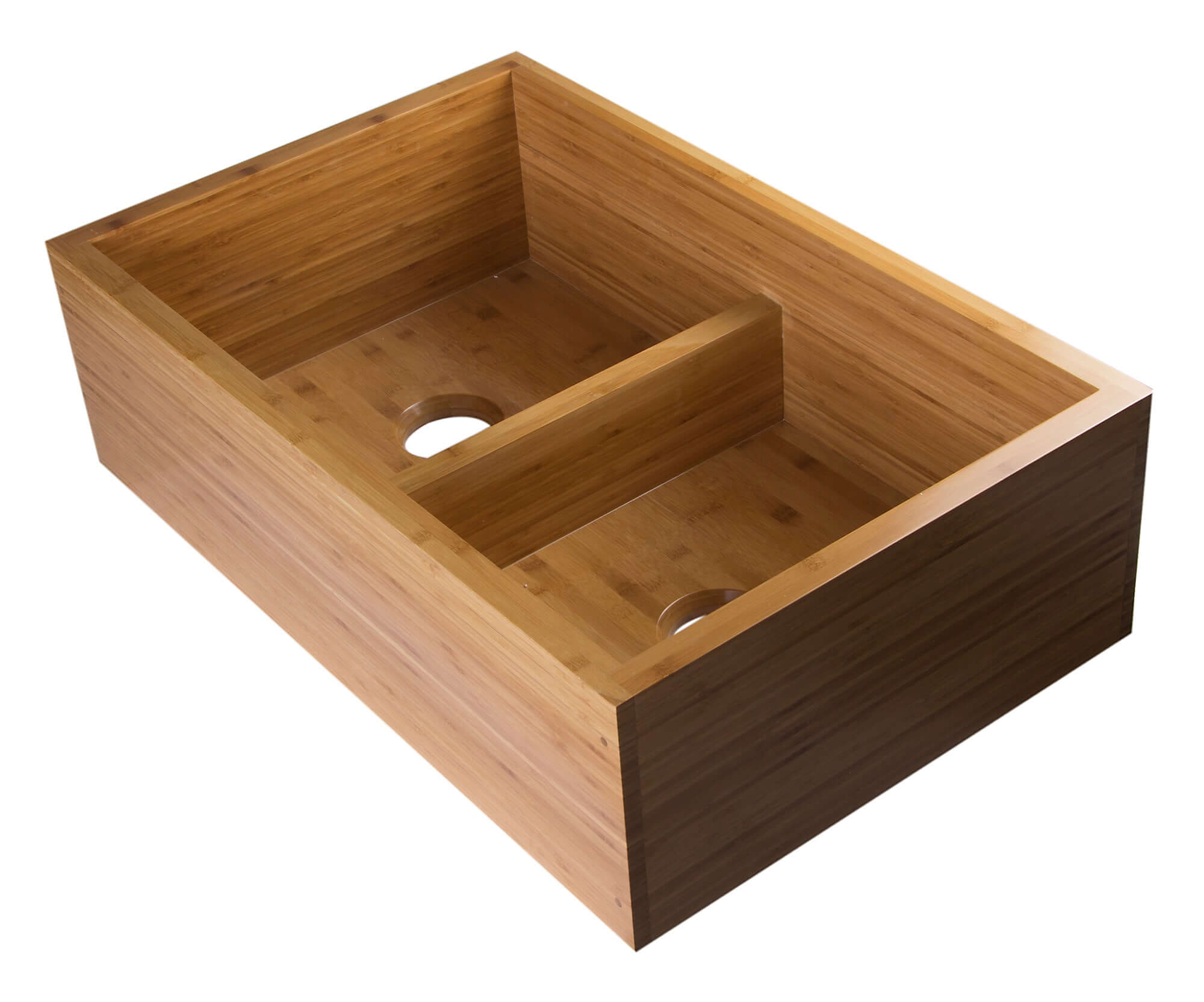 Alternate Image for ALFI 33" Double Bowl Bowl Bamboo Farmhouse Apron Sink, AB3321