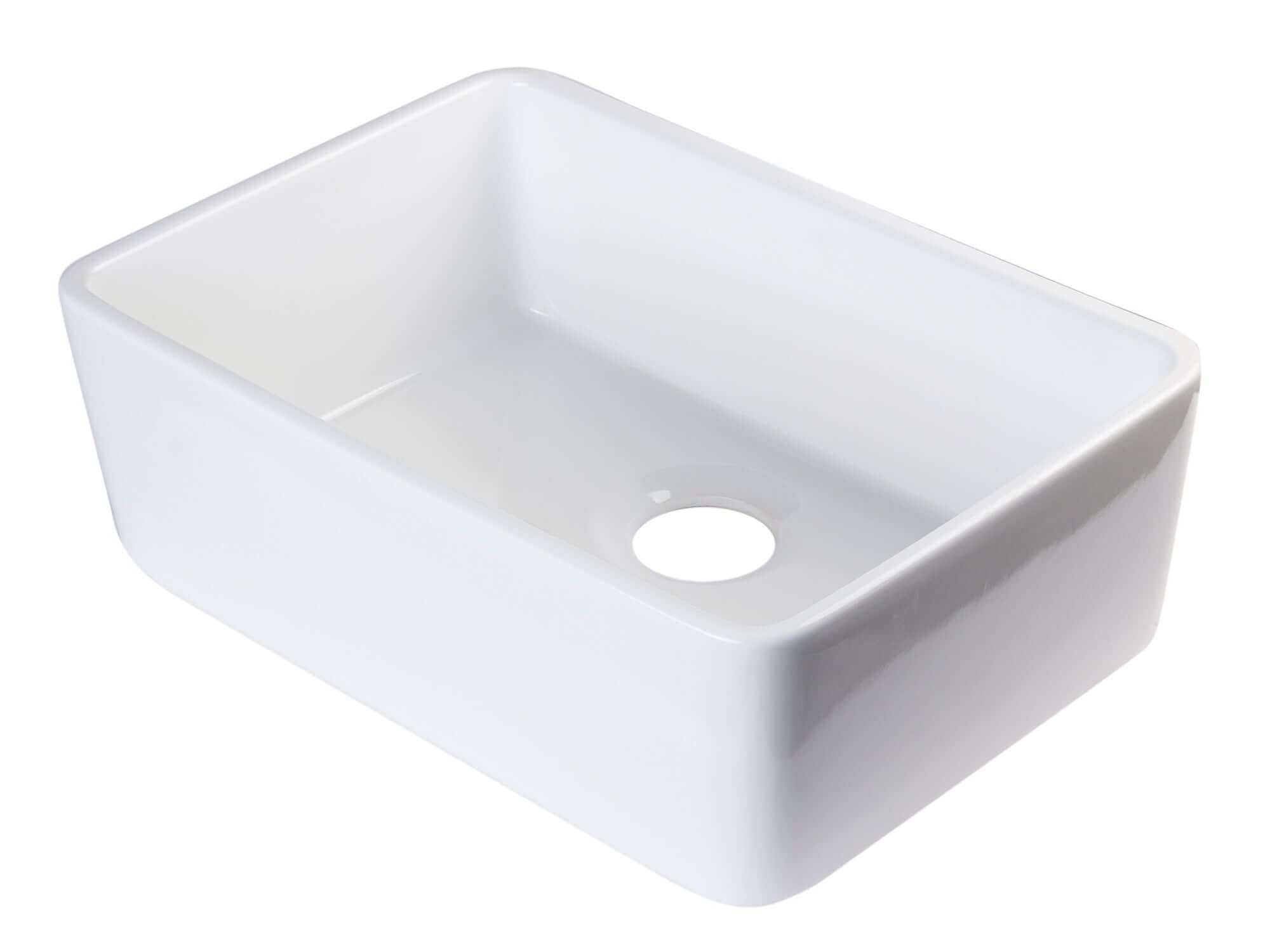 Alternate Image for ALFI 23" Fireclay Smooth Apron Single Bowl Farmhouse Apron Sink, White, AB503-W