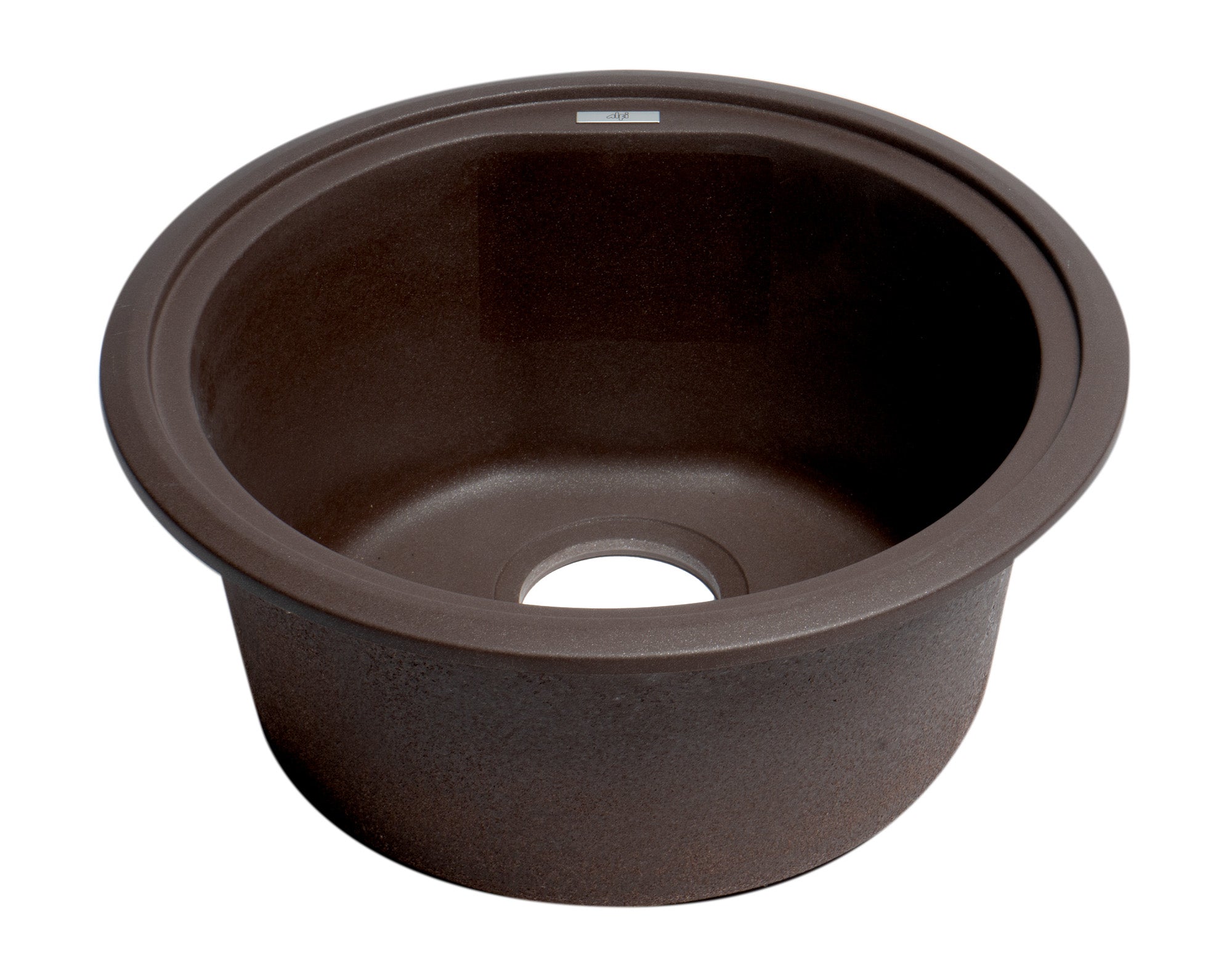 Alternate Image for ALFI brand AB1717DI-C Chocolate 17" Drop-In Round Granite Composite Kitchen Prep Sink