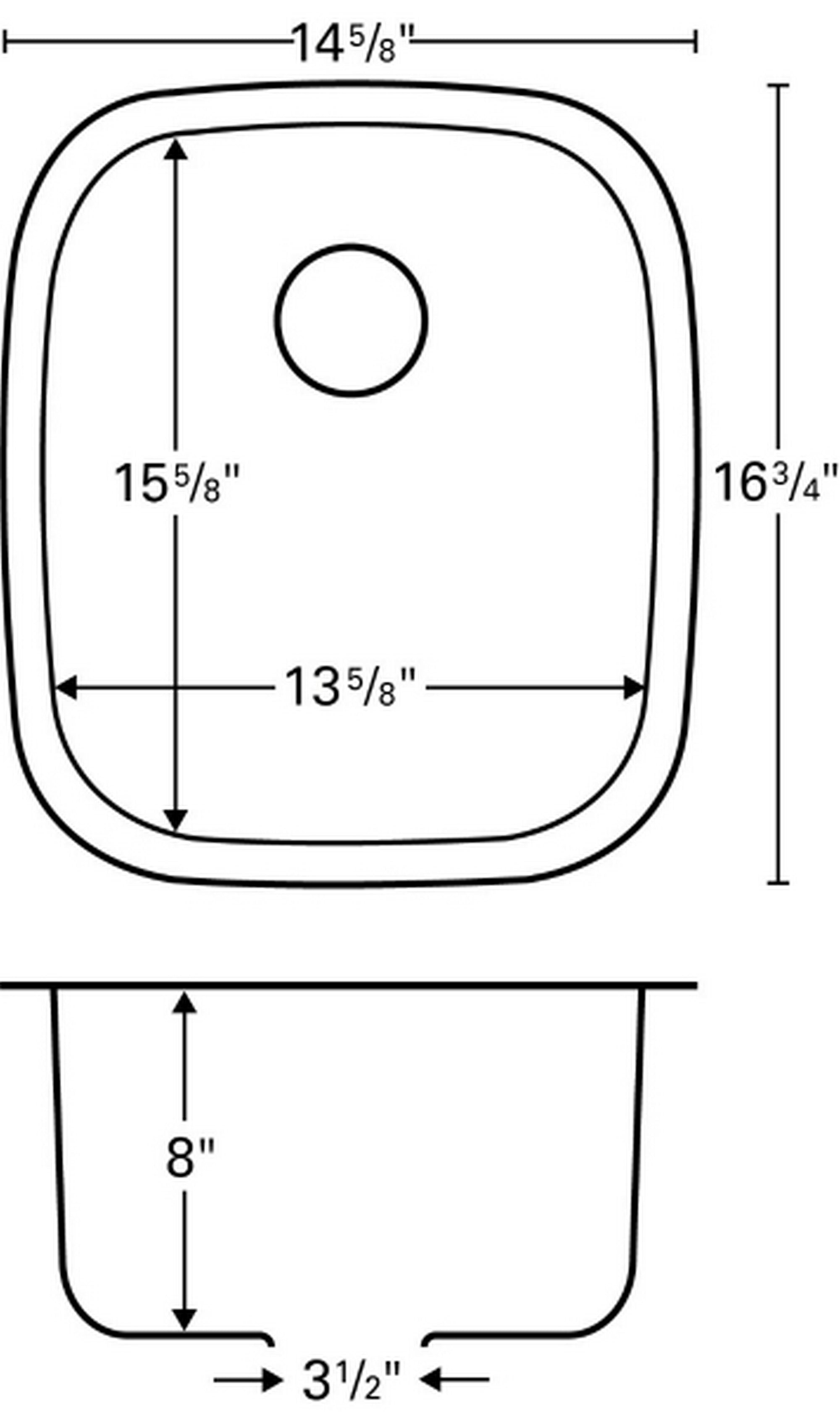 Alternate Image for Karran 15" Rectangular Stainless Steel Bar/Prep Sink, 18 Gauge, U-1517