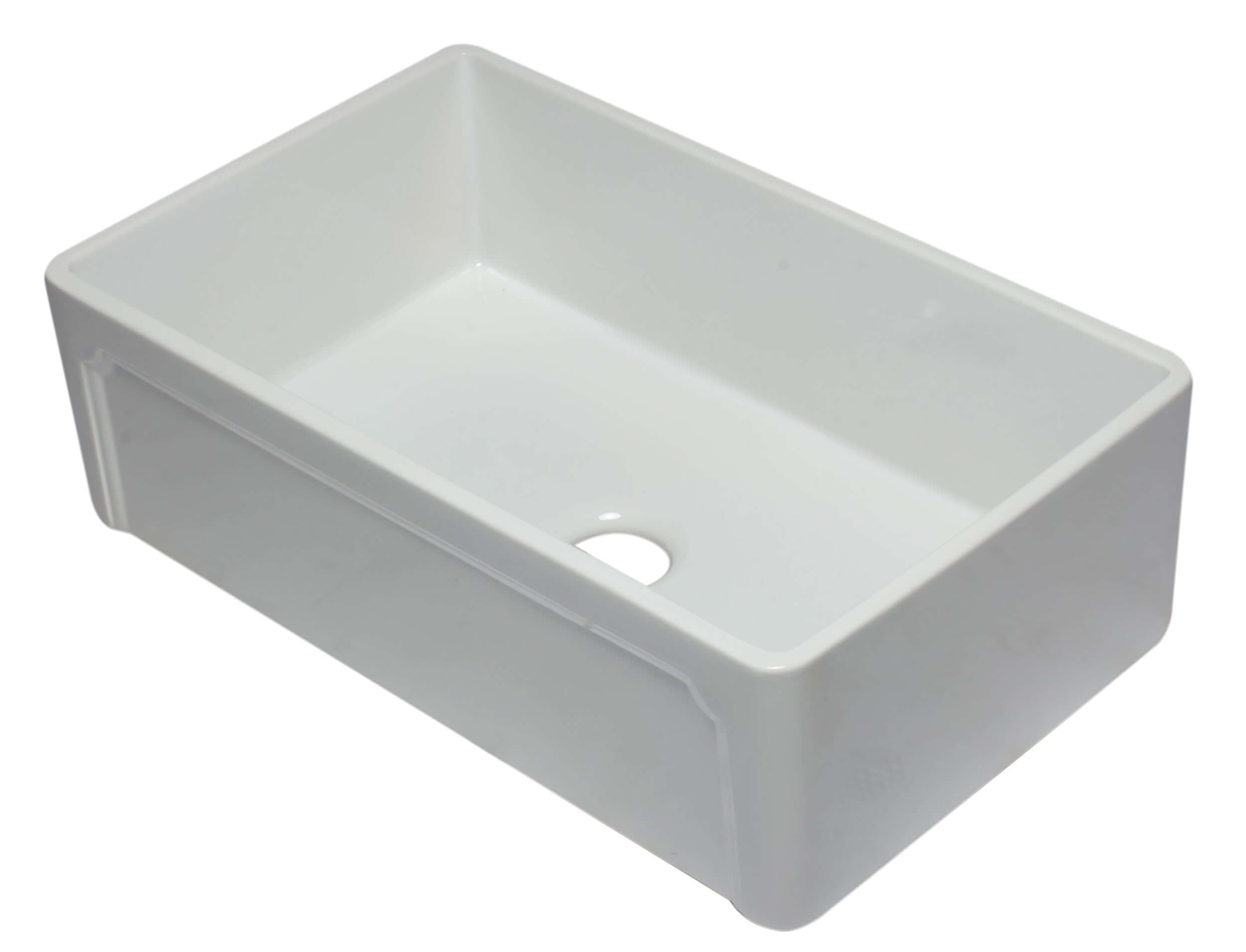 ALFI 33" Single Bowl Fireclay Farmhouse Apron Sink, White, AB3320SB-W - The Sink Boutique