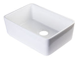 ALFI 24 inch White Single Bowl Fireclay Undermount Kitchen Sink, AB503UM-W - The Sink Boutique