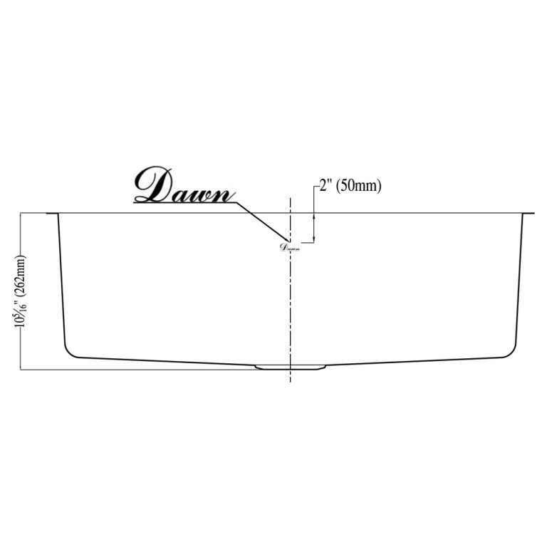 Alternate Image for Dawn 33" Stainless Steel Single Bowl Farmhouse Apron Sink, DAF3320C