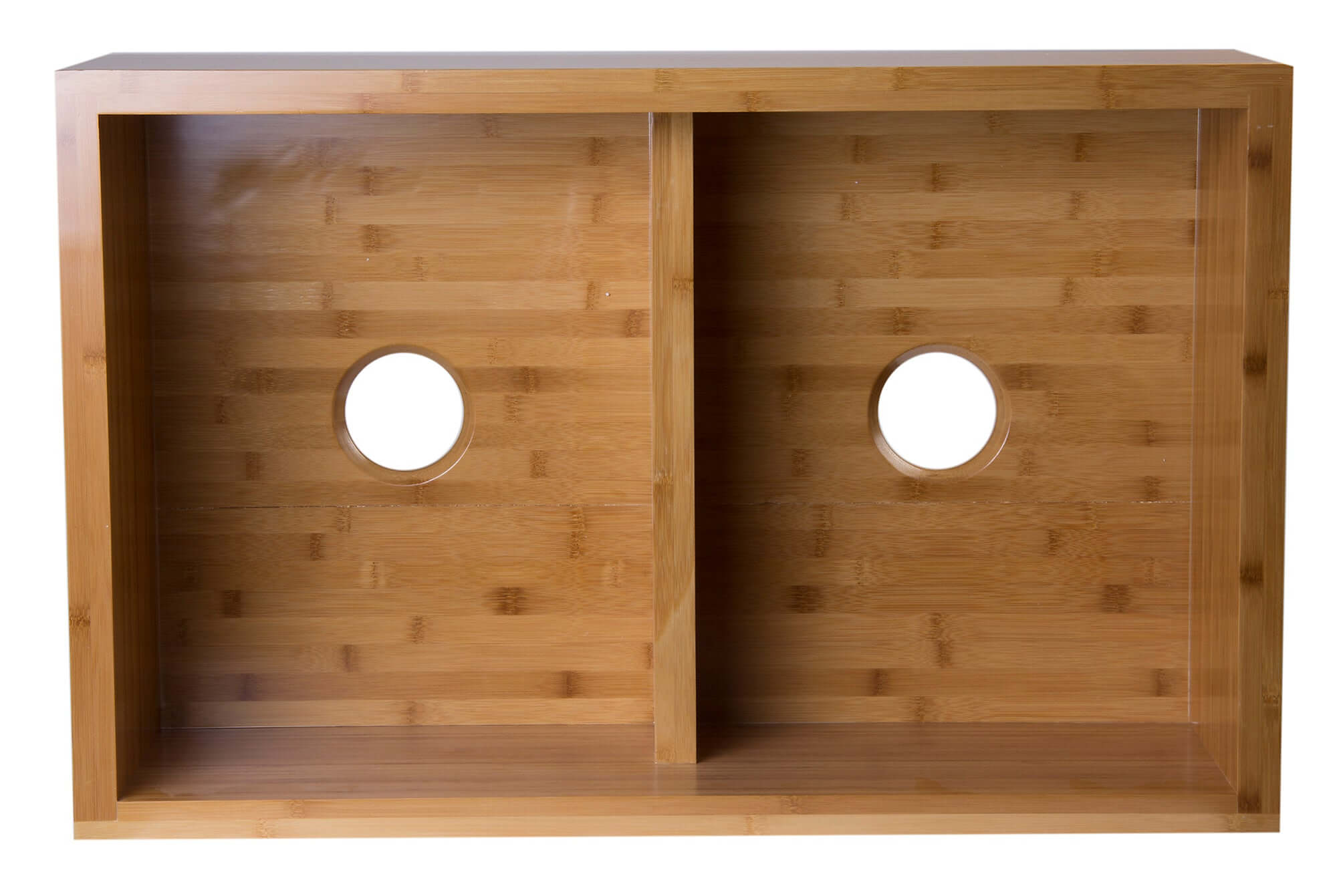 Alternate Image for ALFI 33" Double Bowl Bowl Bamboo Farmhouse Apron Sink, AB3321