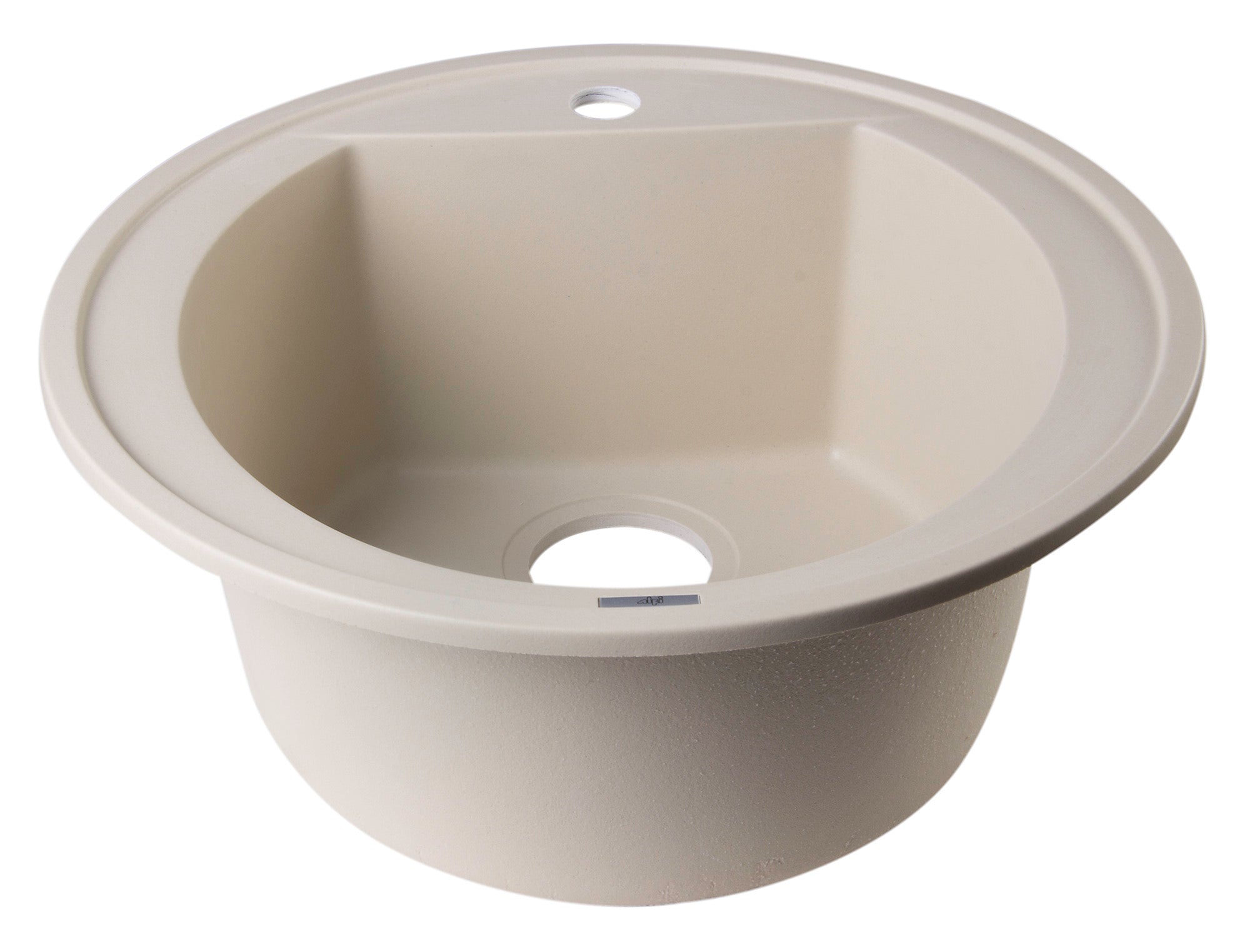 Alternate Image for ALFI Biscuit 20" Drop-In Round Granite Composite Kitchen Prep Sink, AB2020DI-B