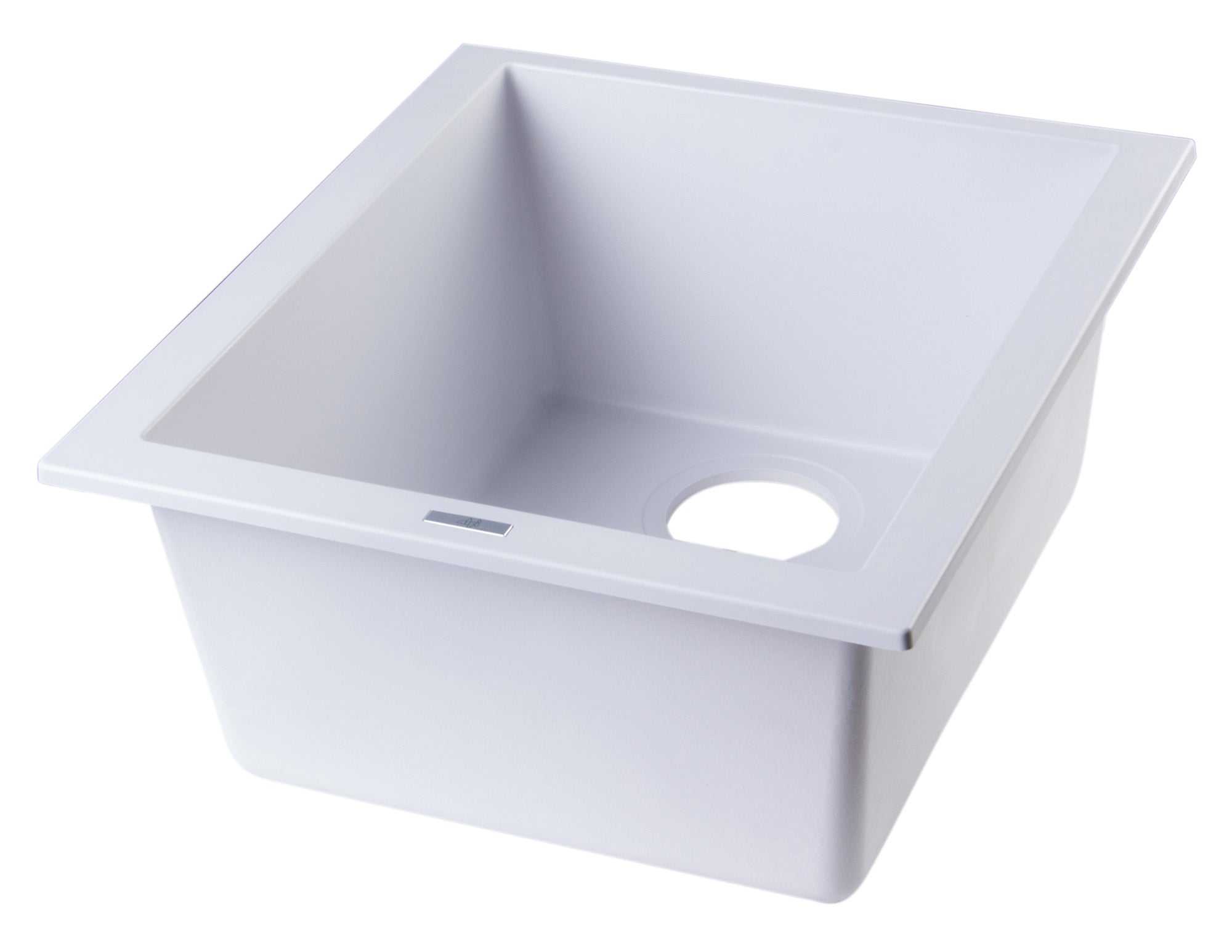 Alternate Image for ALFI White 17" Undermount Rectangular Granite Composite Kitchen Prep Sink, AB1720UM-W