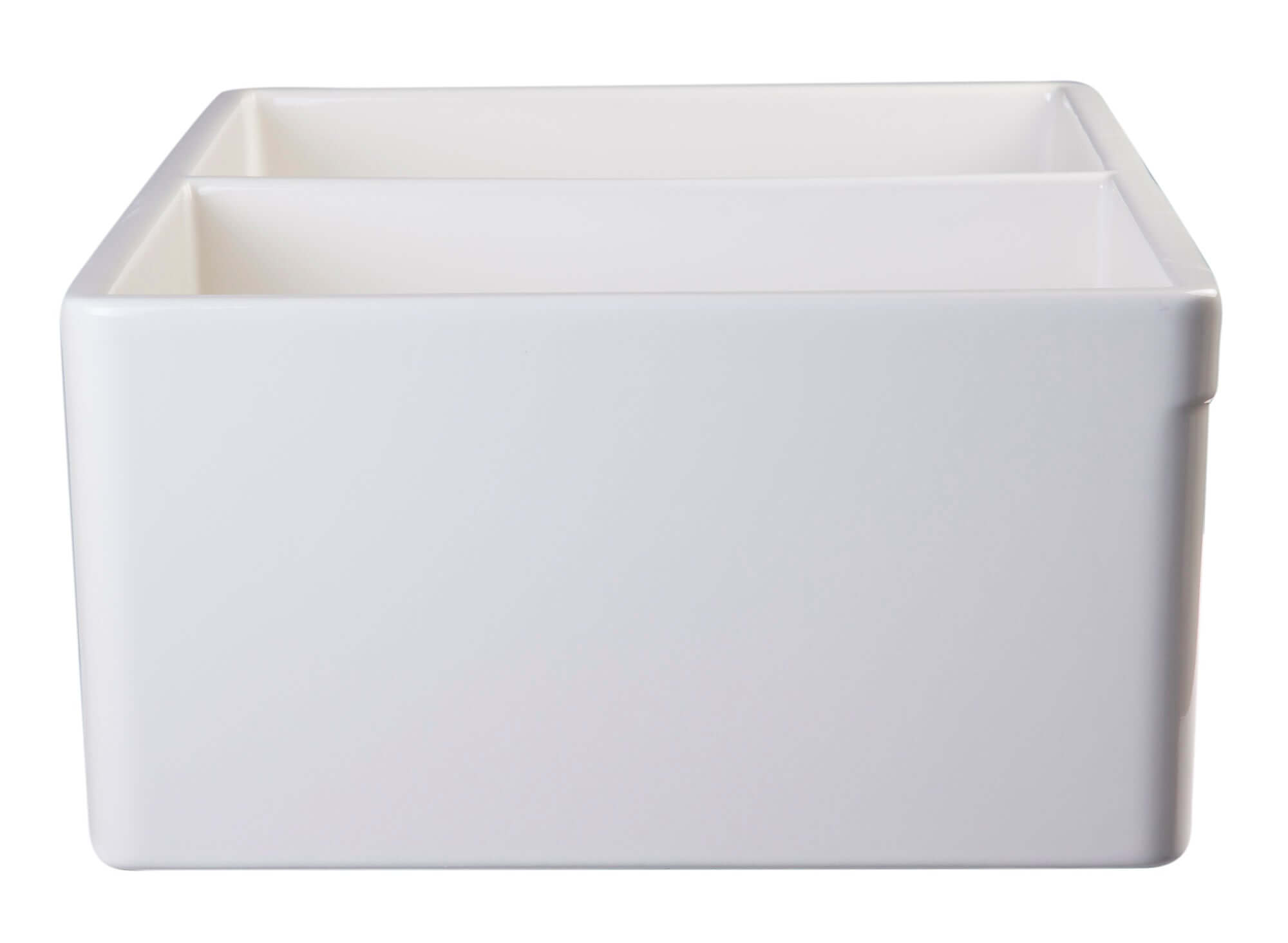 Alternate Image for ALFI 32" Double Bowl Fireclay Farmhouse Apron Sink, Biscuit, AB539-B
