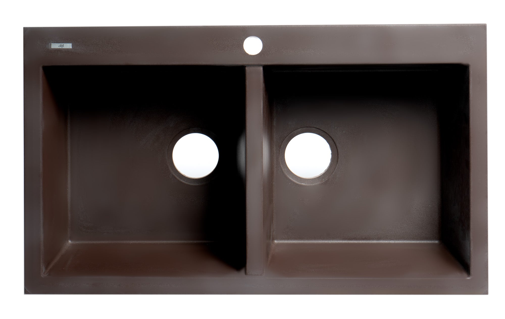 Alternate Image for ALFI brand AB3420DI-C Chocolate 34" Drop-In Double Bowl Granite Composite Kitchen Sink