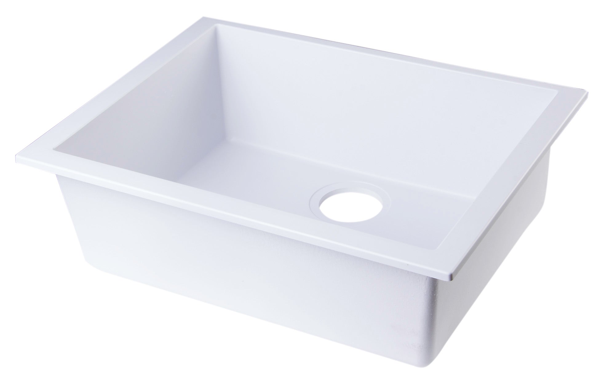 Alternate Image for ALFI White 24" Undermount Single Bowl Granite Composite Kitchen Sink, AB2420UM-W