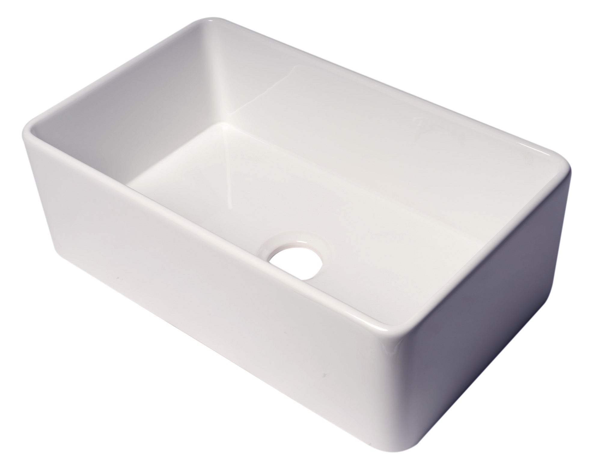 Alternate Image for ALFI brand 30" Fireclay Farmhouse Sink, White, ABF3018-W