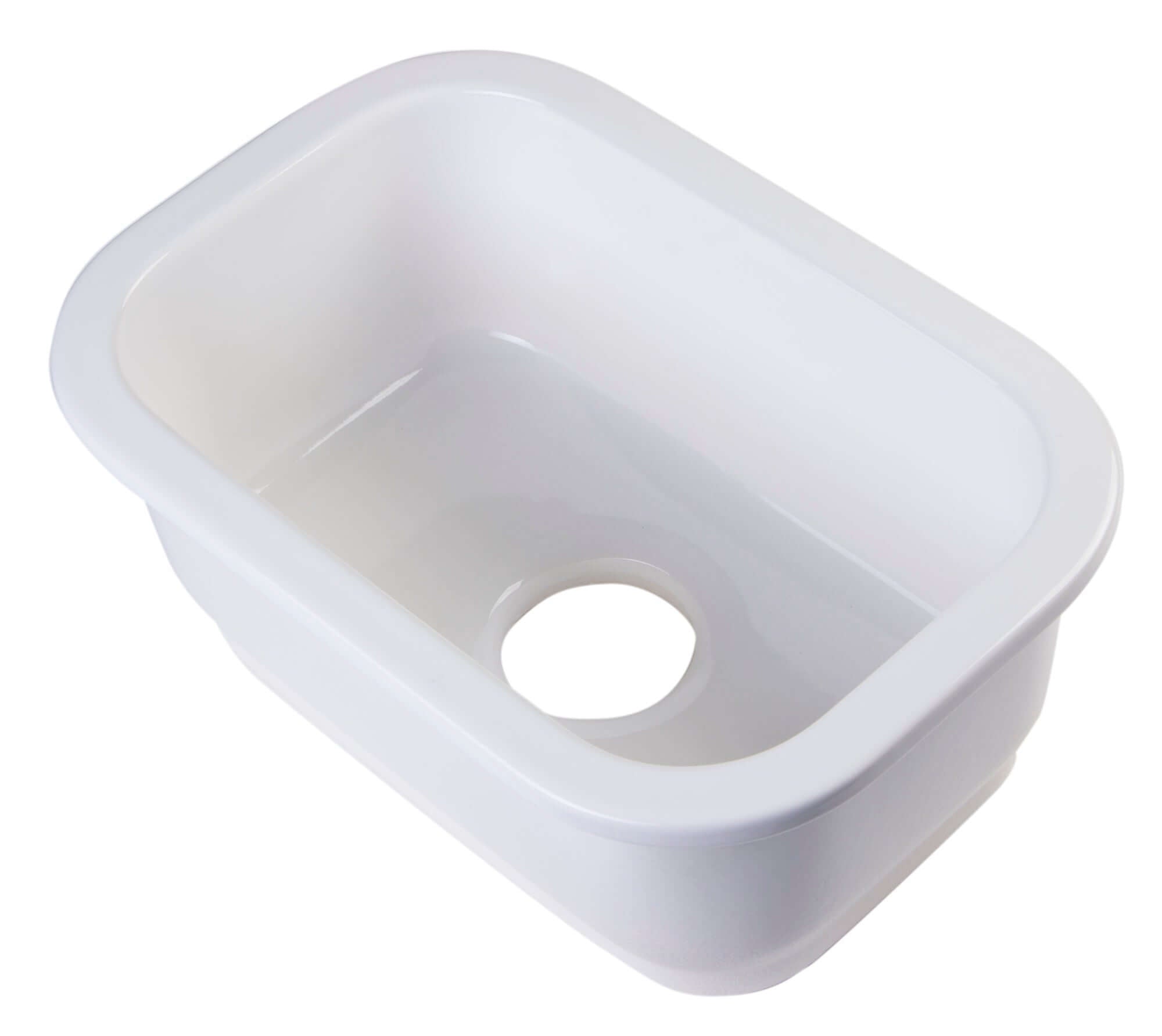 Alternate Image for ALFI brand AB1218 Small Rectangular Fireclay Undermount or Drop In Prep / Bar Sink
