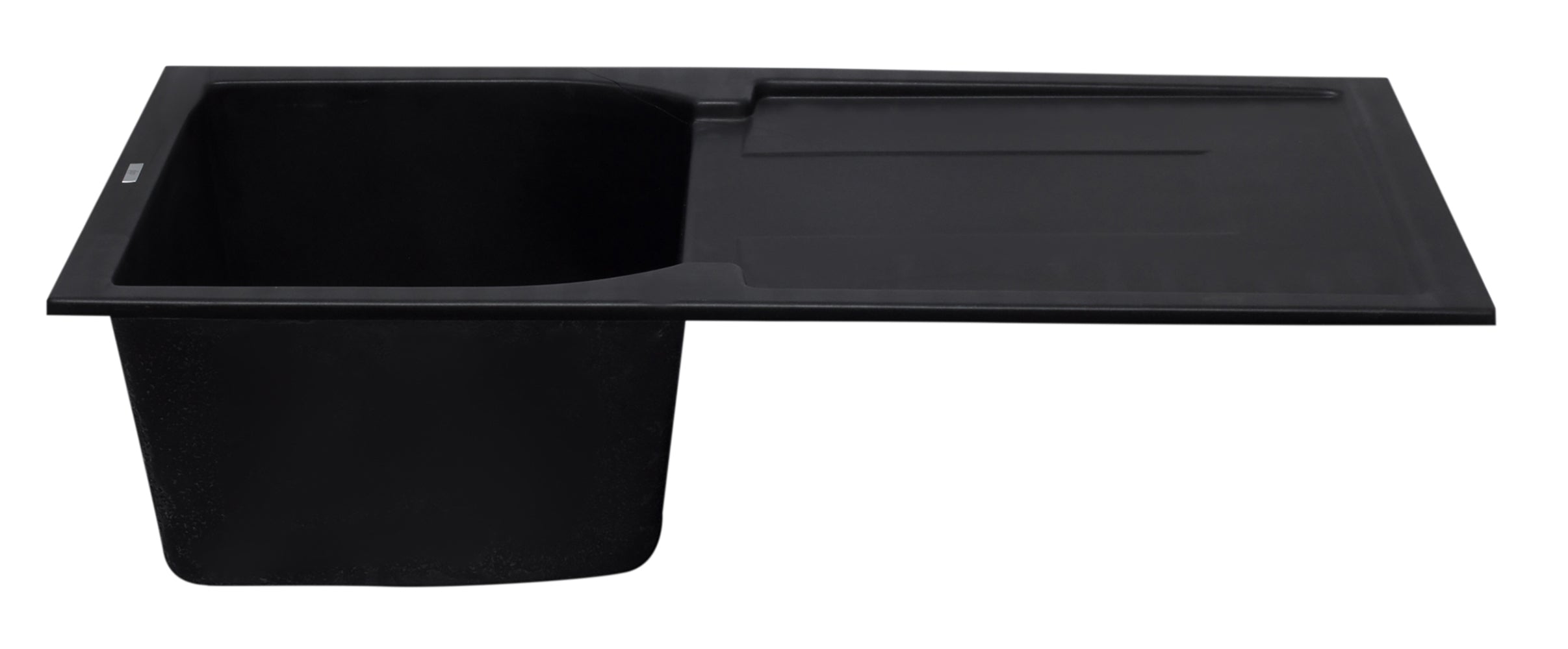 Alternate Image for ALFI 34" Single Bowl Granite Composite Kitchen Sink with Drainboard, Black, AB1620DI-BLA